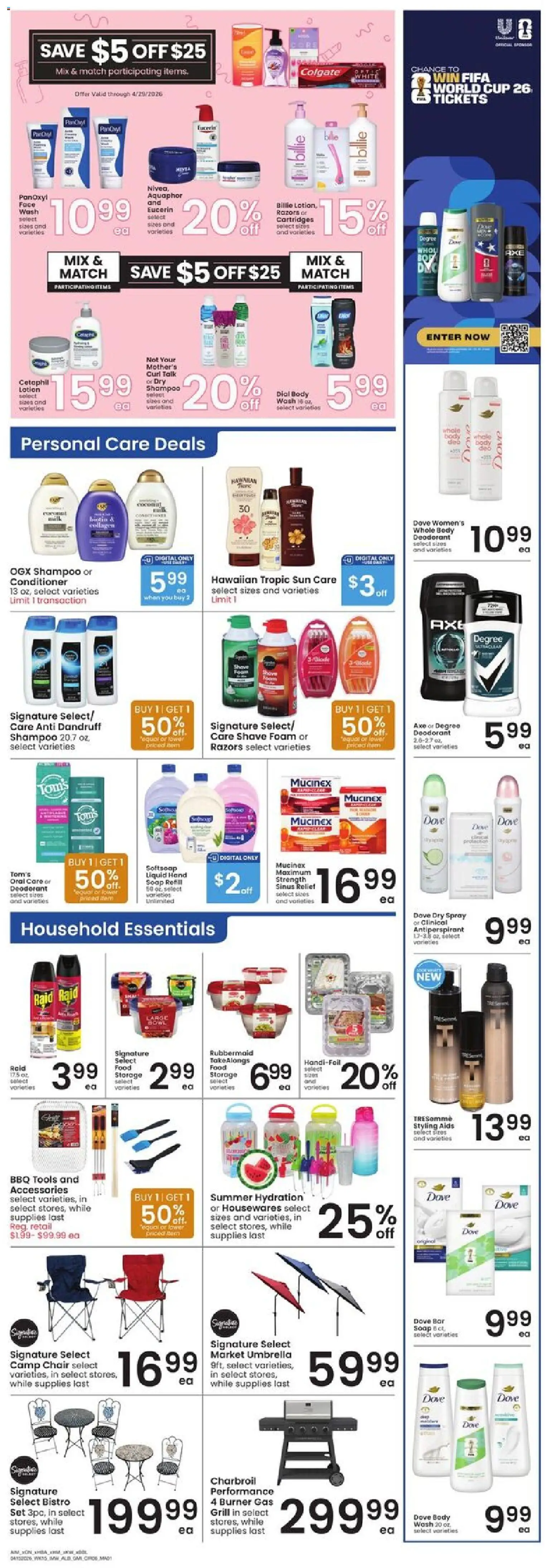 Albertsons Weekly Ad - valid from 15.04.2026 | Page: 8 | Products: Axe, Chair, Shampoo, Bar Soap
