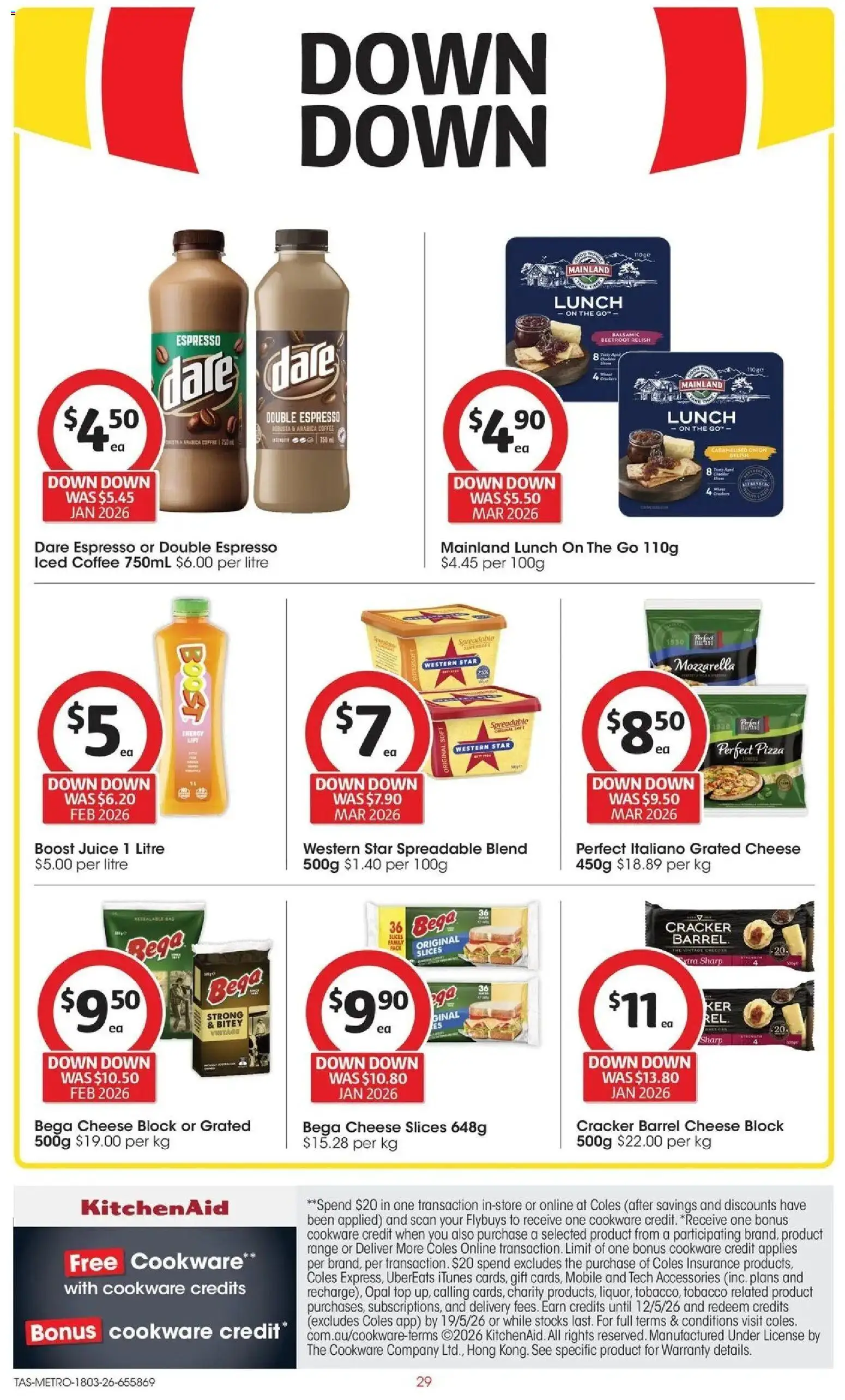 Coles catalogue - valid from 18.03.2026 | Page: 29 | Products: Coffee, Pizza, Juice, Cookware