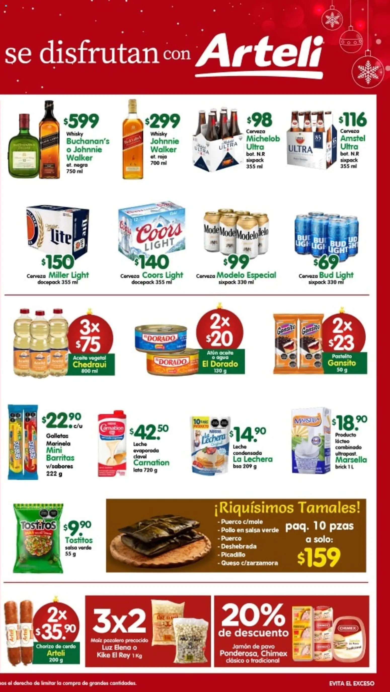 Nuevas ofertas de Arteli válidas en toda la República Mexicana desde el 18.12.2025. ¡Encuentra las mejores ofertas en Arteli folleto Tuxpan! | Página: 2 | Productos: Agua, Queso, Cerveza, Chorizo