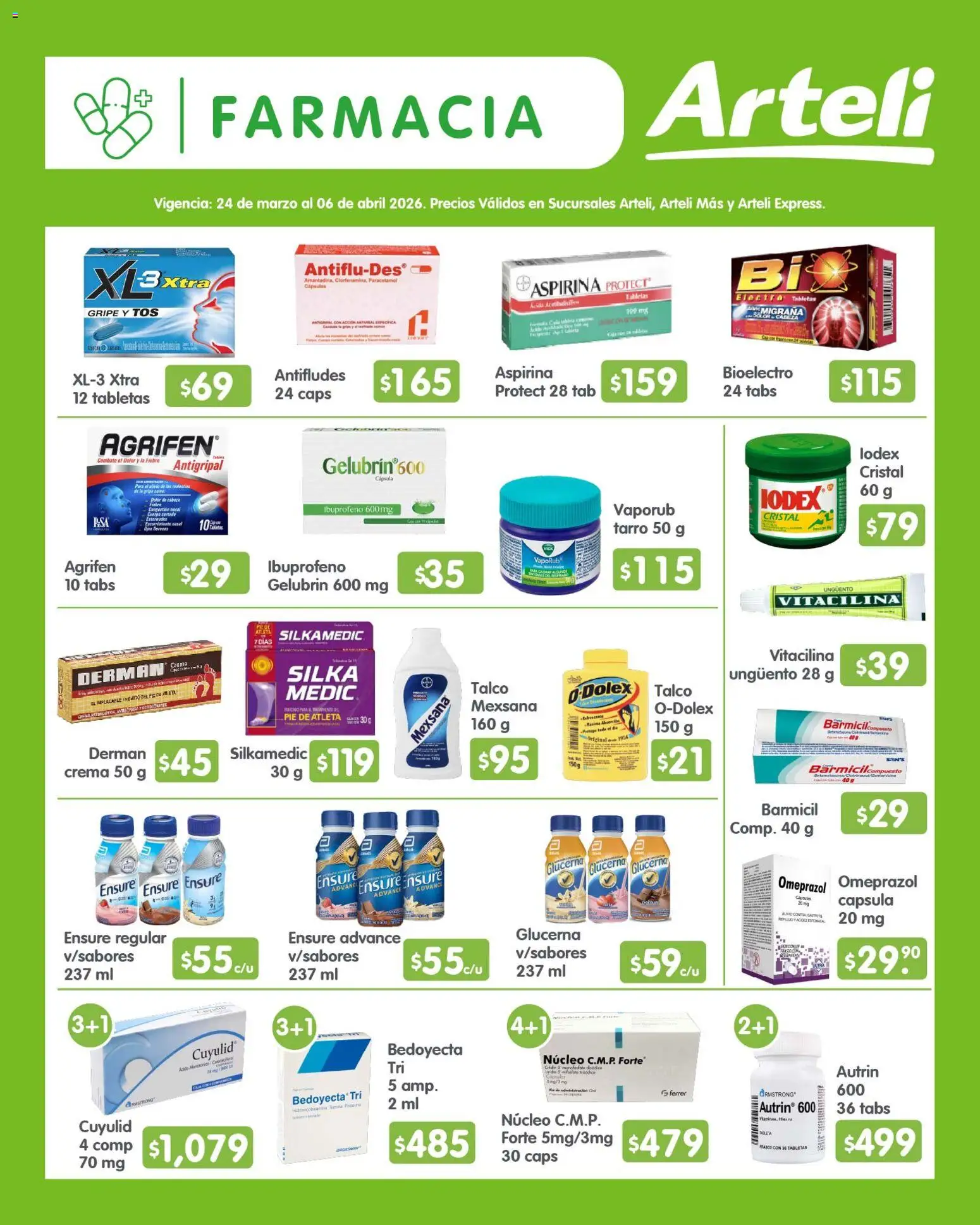 Nuevas ofertas de Arteli válidas en toda la República Mexicana desde el 24.03.2026. ¡Encuentra las mejores ofertas en Arteli folleto Quincenal! | Página: 11 | Productos: Crema, Antigripal