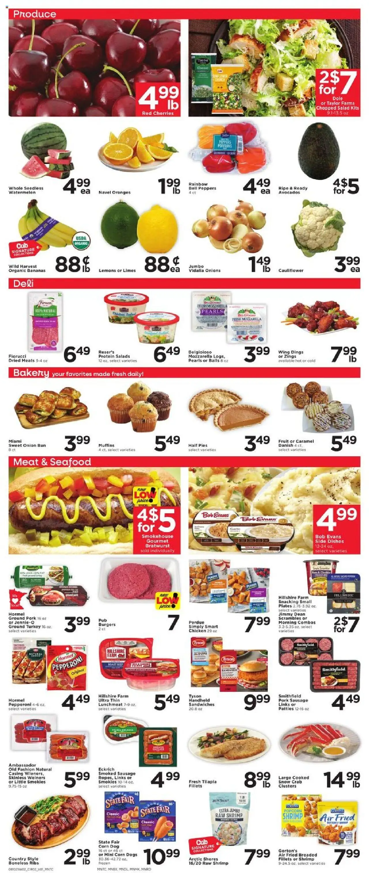 Cub Foods Weekly Savings - MN - valid from 10.08.2025 | Page: 4 | Products: Bananas, Watermelon, Cauliflower, Onion