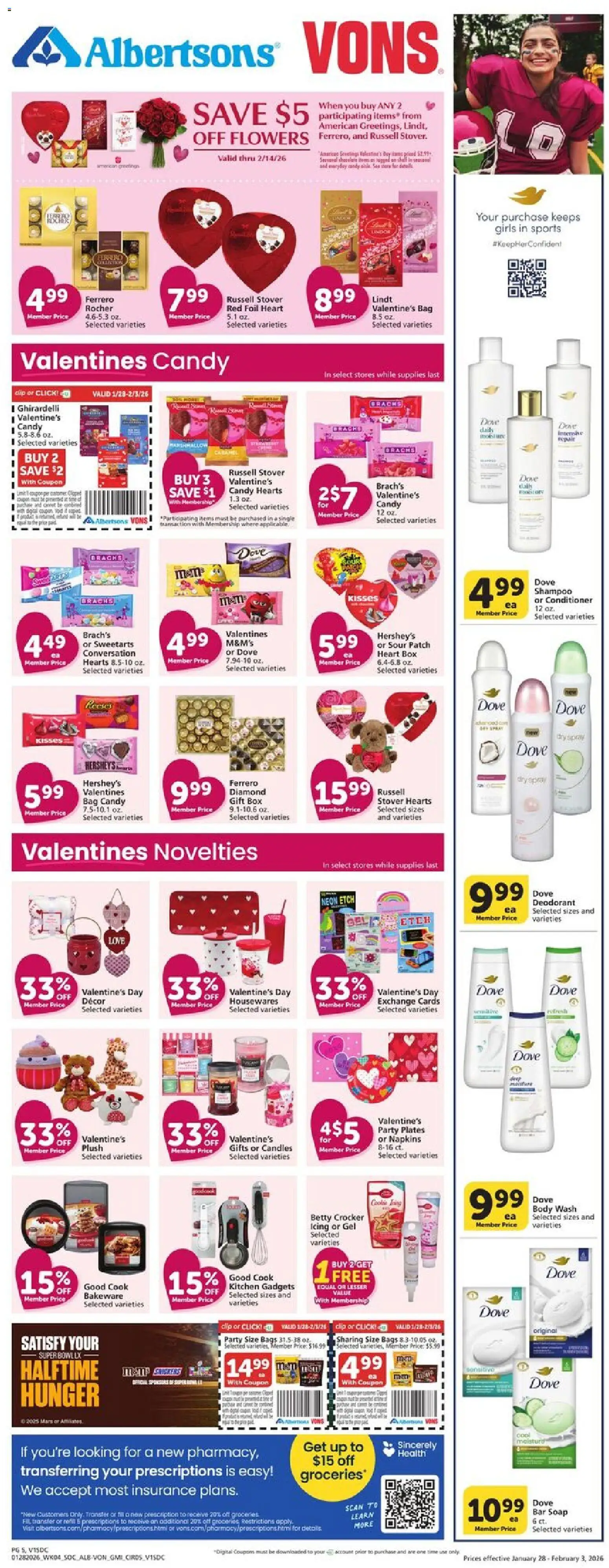 Vons Weekly Ad - SoCal - valid from 28.01.2026 | Page: 4 | Products: Clip, Deodorant, Bar Soap, Bag