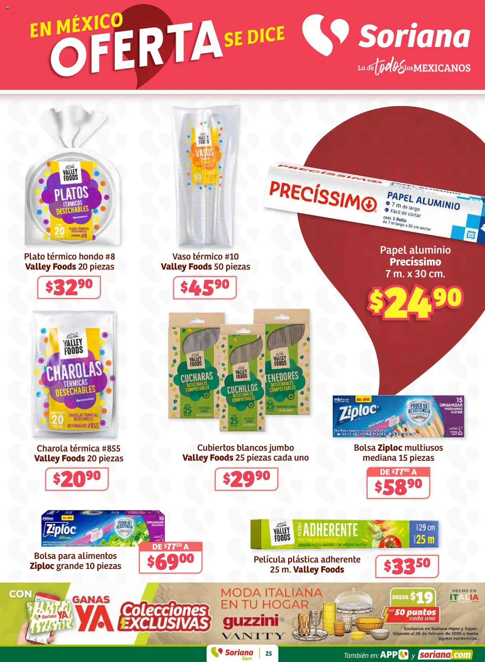 Nuevas ofertas de Soriana válidas en toda la República Mexicana desde el 12.02.2026. ¡Encuentra las mejores ofertas en Soriana - Preciazazaso Súper: Camp, Chia, Oax, Q. Roo, Tab, Yuc! | Página: 25 | Productos: Bolsa, Vasos