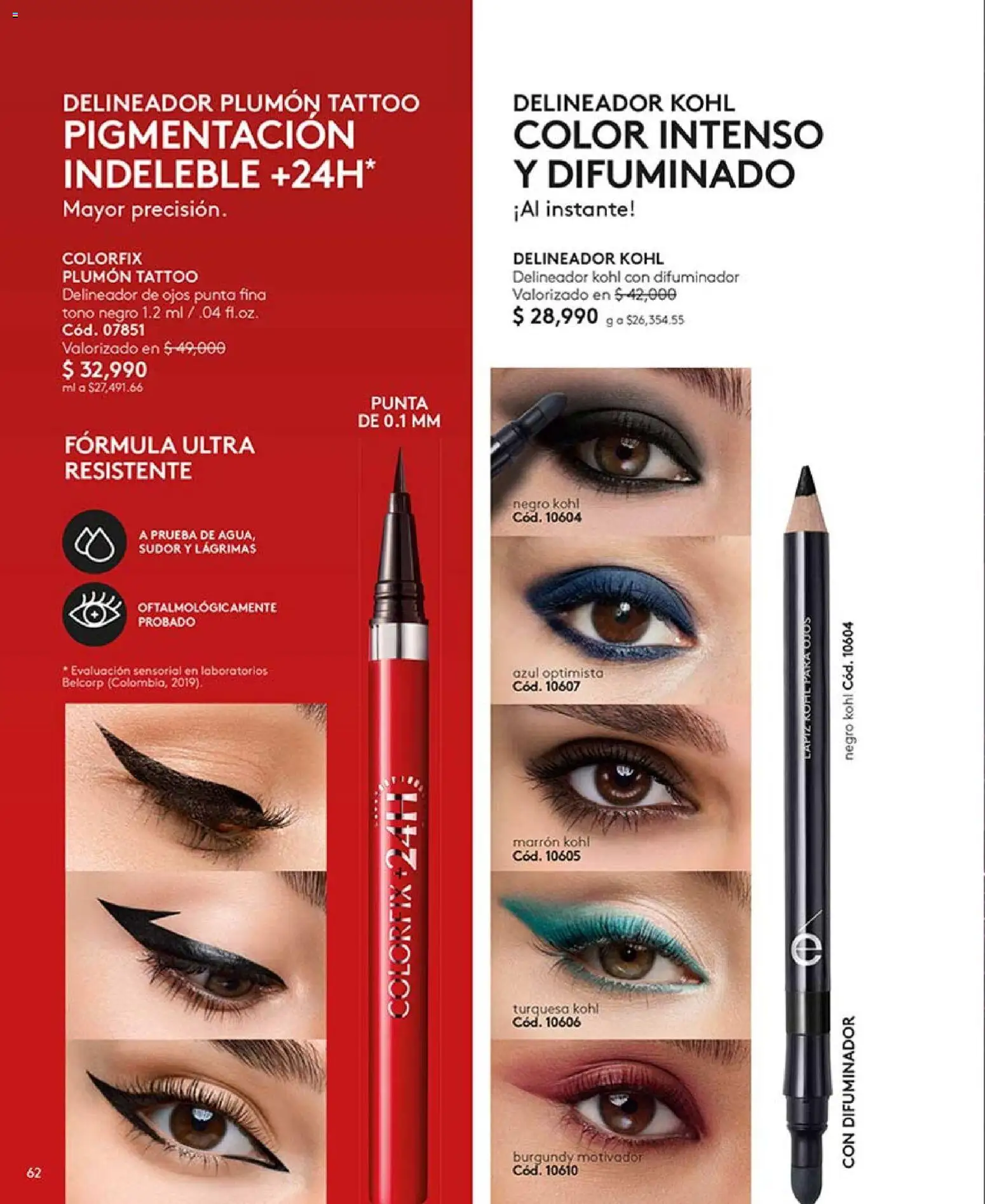 Ésika revista - valida desde el 13.03.2026 | Página: 62 | Productos: Delineador de ojos, Delineador