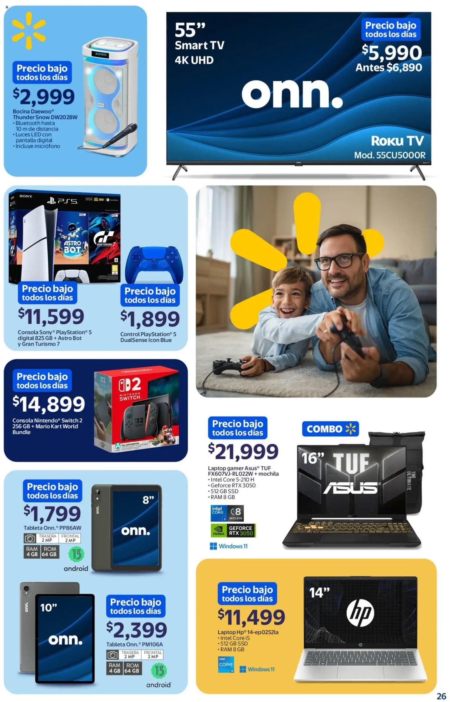 Nuevas ofertas de Walmart válidas en toda la República Mexicana desde el 01.01.2026. ¡Encuentra las mejores ofertas en Walmart folleto! | Página: 26 | Productos: Mochila, Micrófono, Bocina, Tableta