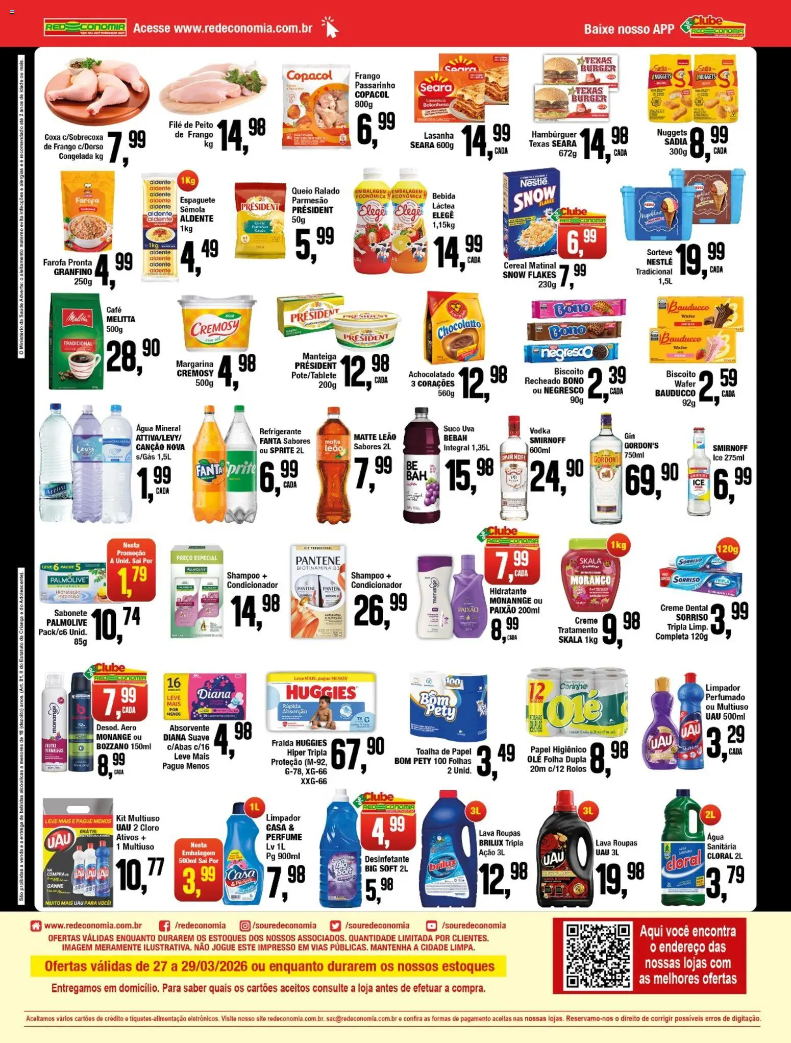 RedEconomia Folheto - válido de 27.03.2026 | Página: 2 | Produtos: Biscoito, Manteiga, Farofa, Desinfetante