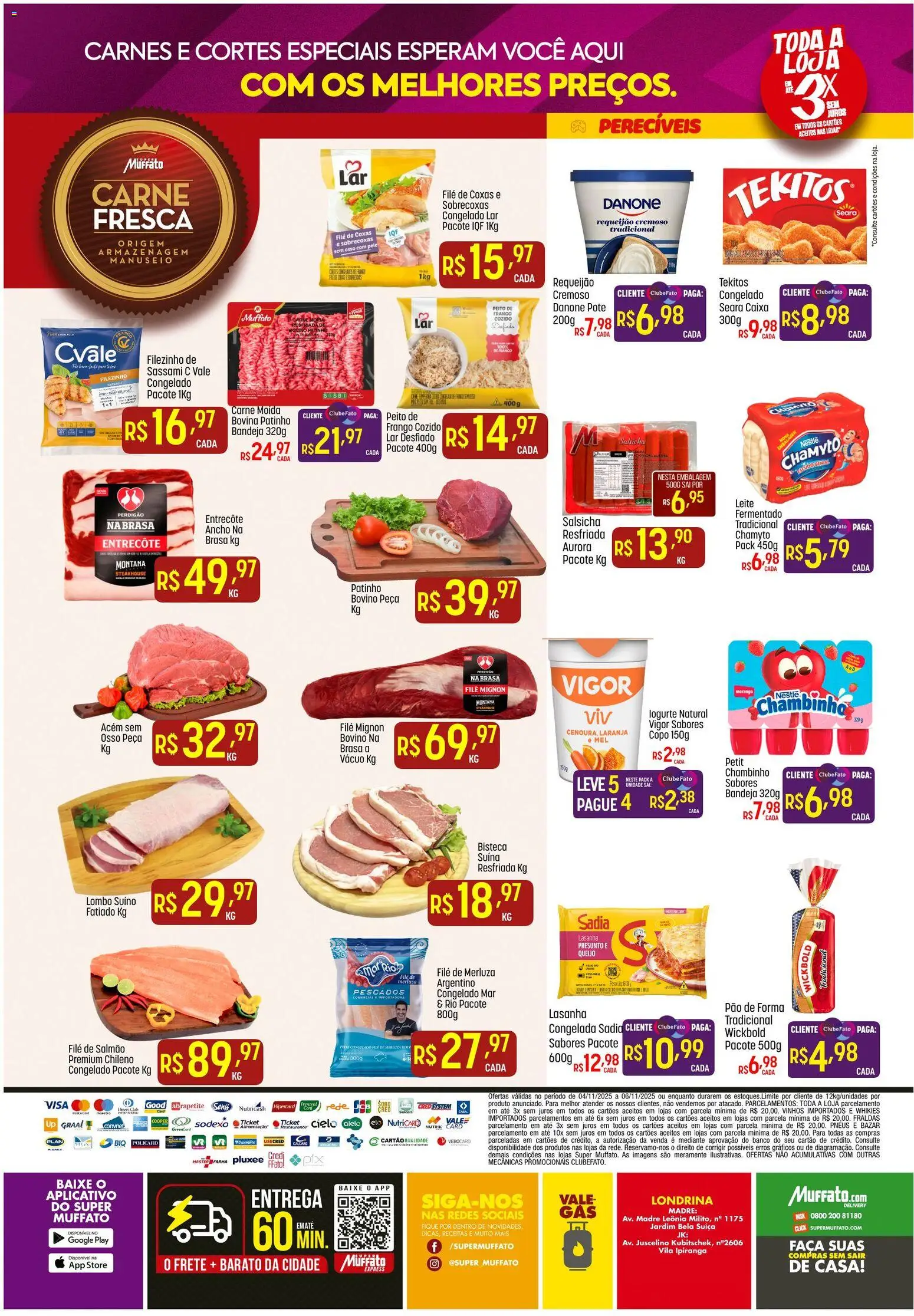Super Muffato Folheto - válido de 04.11.2025 | Página: 2 | Produtos: Salmão, Caixa, Requeijão, Carne moída