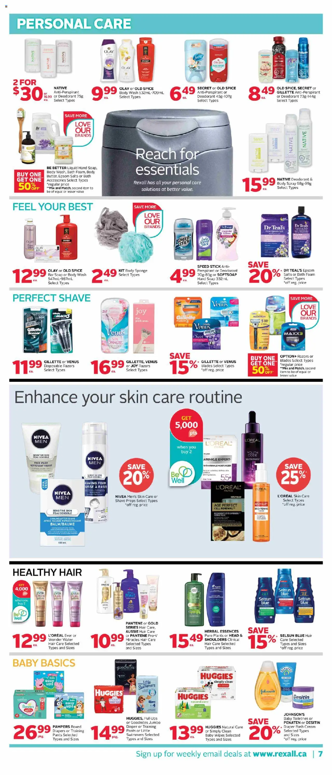 Rexall flyer valid from 03.10.2025 | Page: 11 | Products: Sponge, Body wash, Antiperspirant, Bath