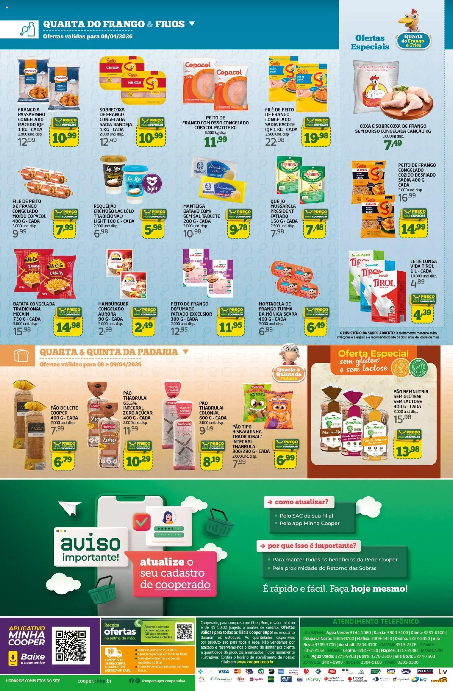 Cooper Folheto - válido de 06.04.2026 | Página: 2 | Produtos: Pão, Mortadela, Frango, Câmera