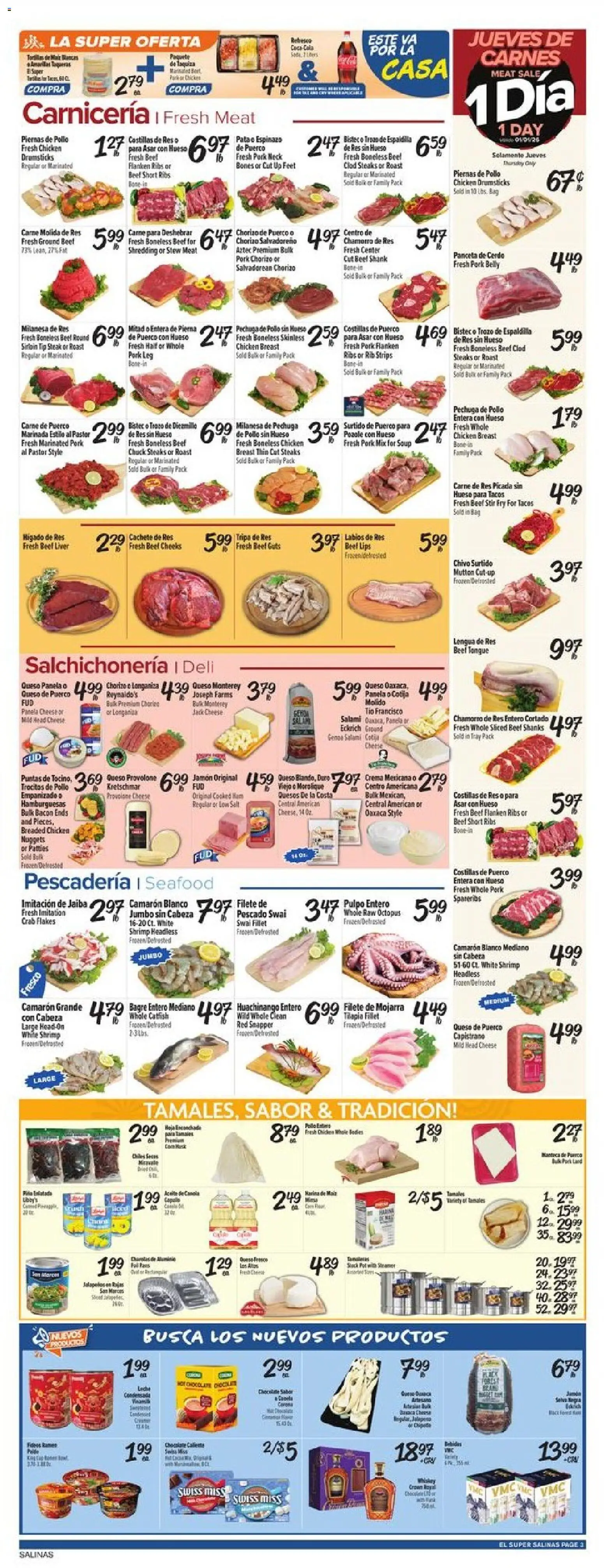 El Super Weekly Ad - valid from 31.12.2025 | Page: 3 | Products: Ham, Flakes, Seafood, Beet