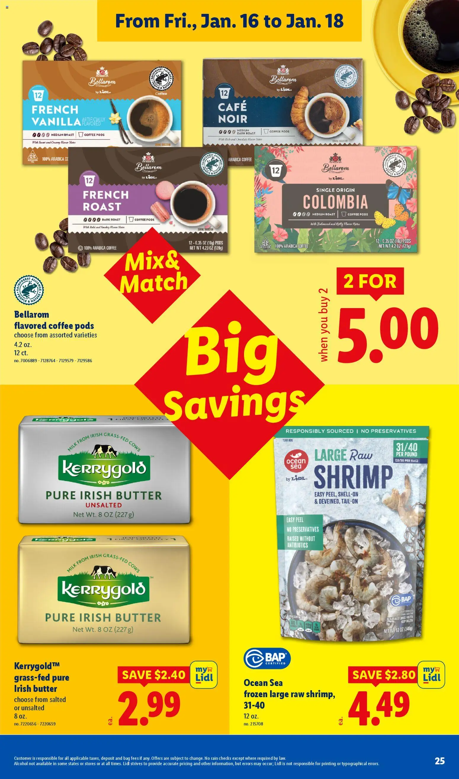 Lidl Weekly Ad - valid from 14.01.2026 | Page: 25 | Products: Milk, Butter, Coffee, Bag