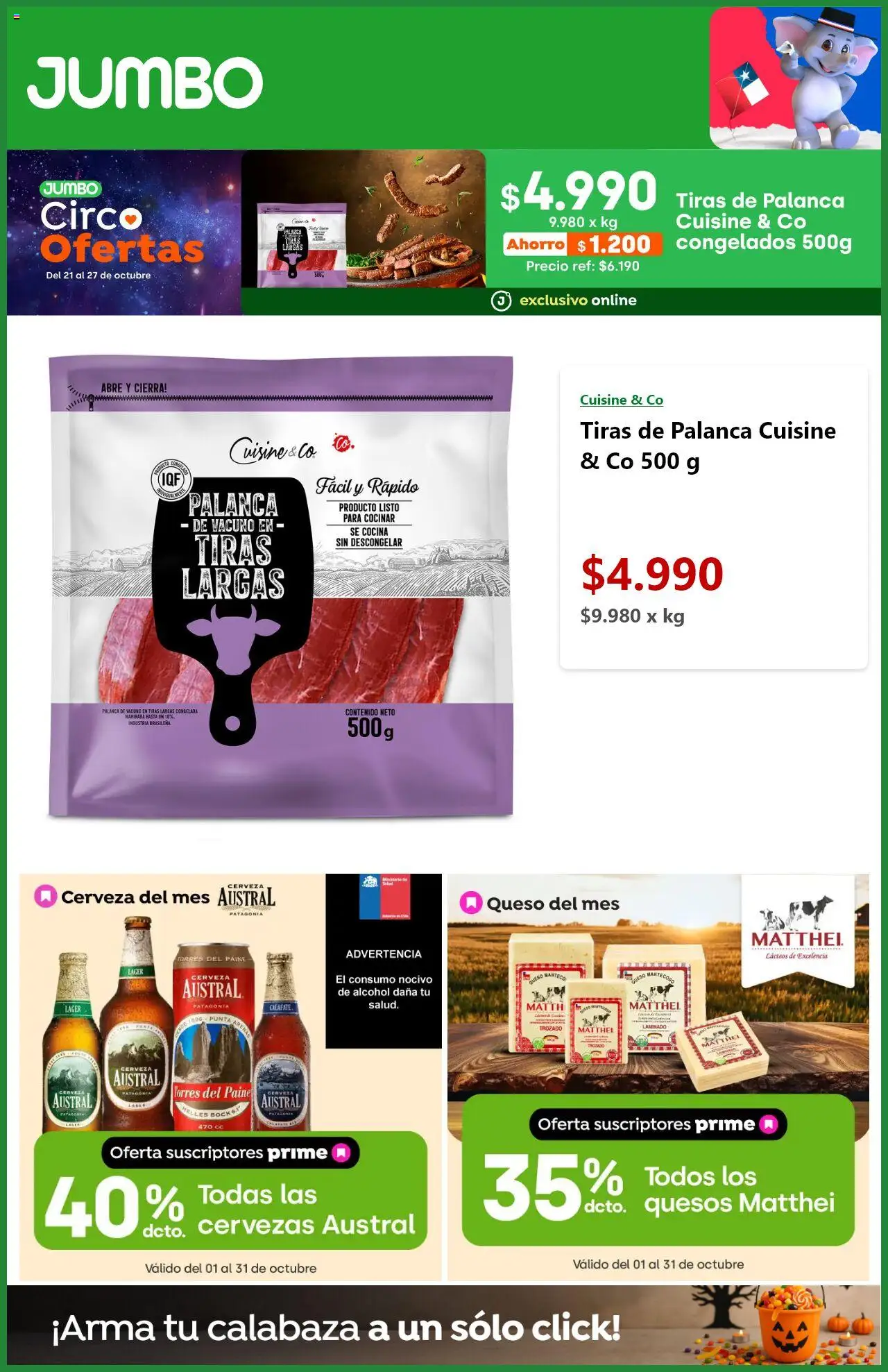 Jumbo ofertas  │ válido desde el 21.10.2025 | Página: 2 | Productos: Cocina, Queso, Cerveza