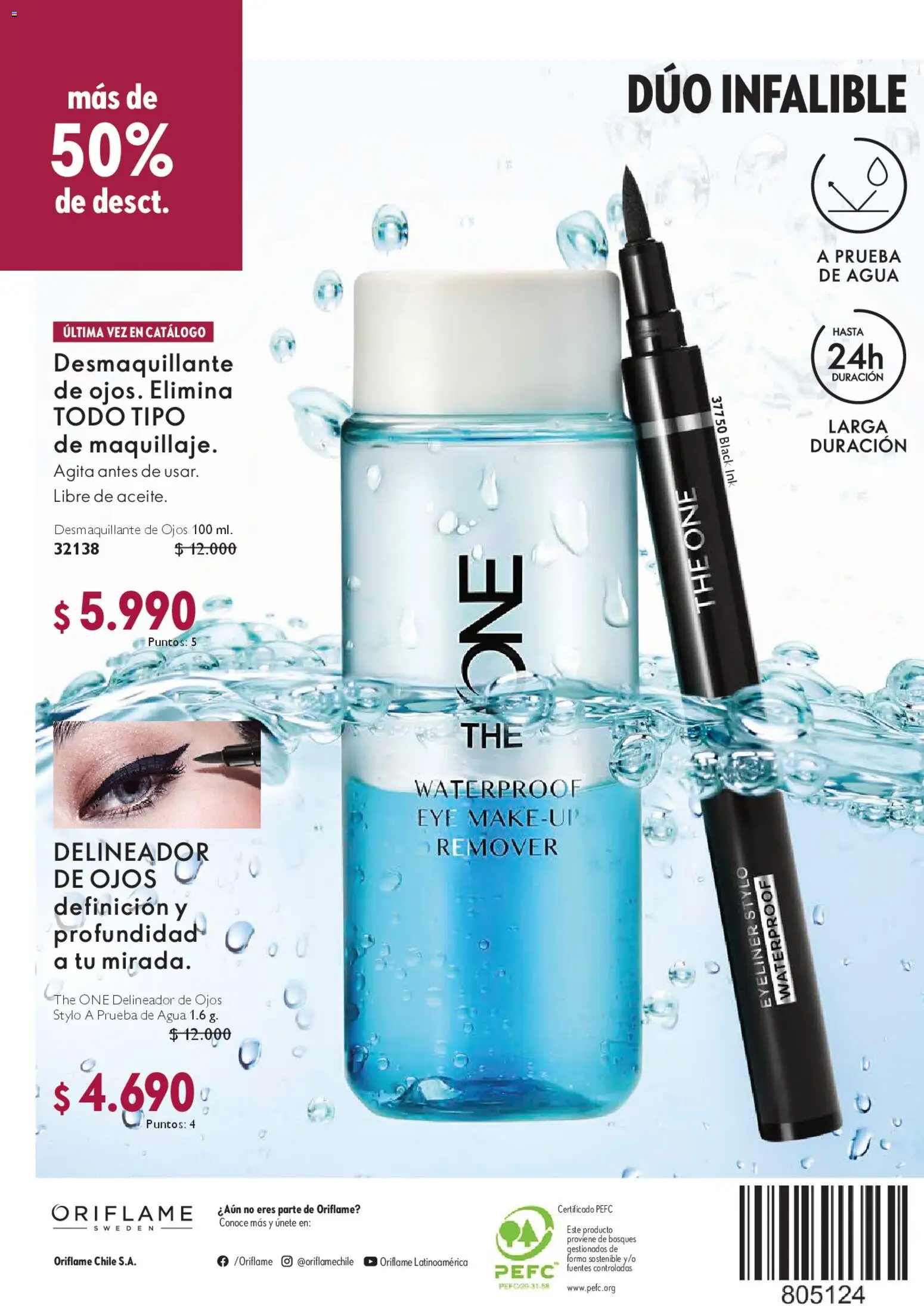 Oriflame ofertas  │ válido desde el 28.03.2026 | Página: 132 | Productos: Desmaquillante, Agua, Delineador, Desmaquillante de ojos