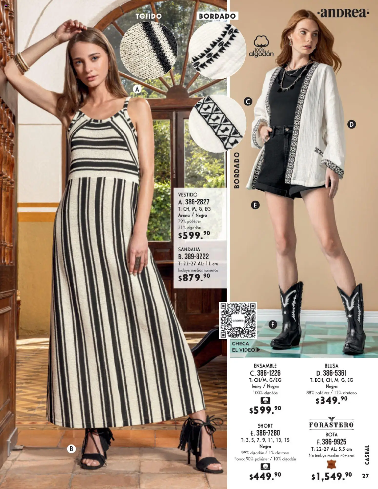 Nuevas ofertas de Andrea válidas en toda la República Mexicana desde el 25.01.2026. ¡Encuentra las mejores ofertas en Andrea catálogo Vestir! | Página: 27 | Productos: Blusa, Algodón, Vestido, Short