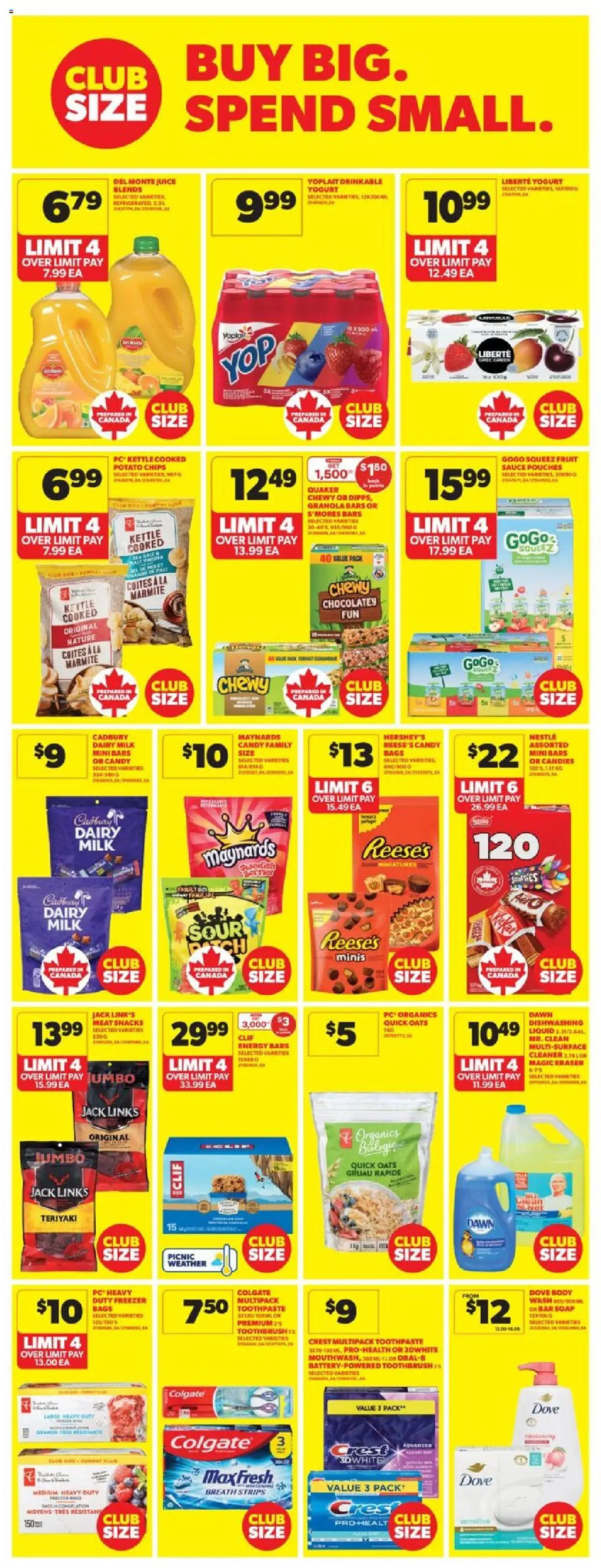 Real Canadian Superstore flyer valid from 14.08.2025 | Page: 17 | Products: Candies, Chips, Kettle, Milk