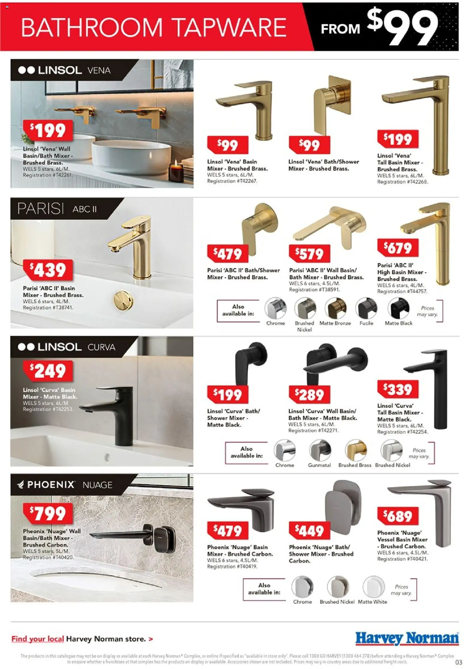 Harvey Norman catalogue - valid from 13.11.2025 | Page: 3 | Products: Bath, Accessories, Mixer, Bathroom