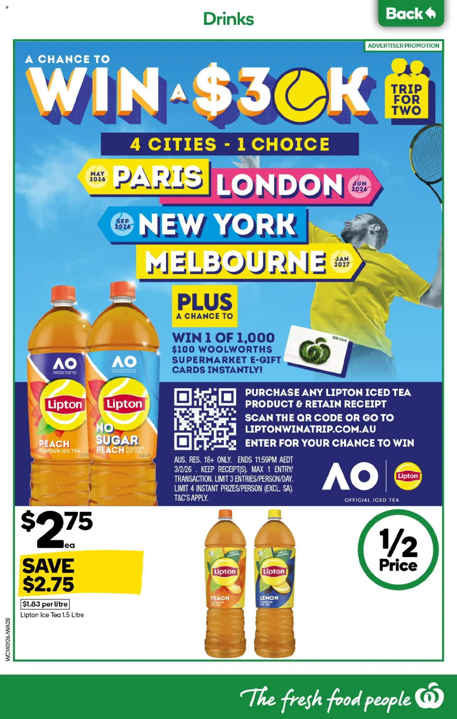 Woolworths catalogue - valid from 14.01.2026 | Page: 28 | Products: Tea, Sugar, Lemon, Peach