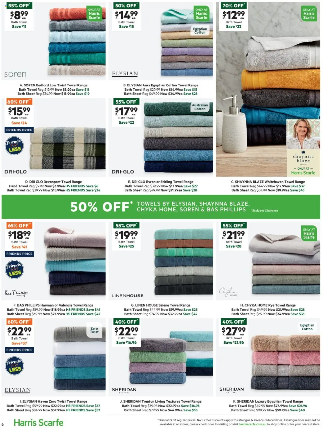 Harris Scarfe catalogue - valid from 19.09.2025 | Page: 6 | Products: Bath, Linen, Towels, Rye