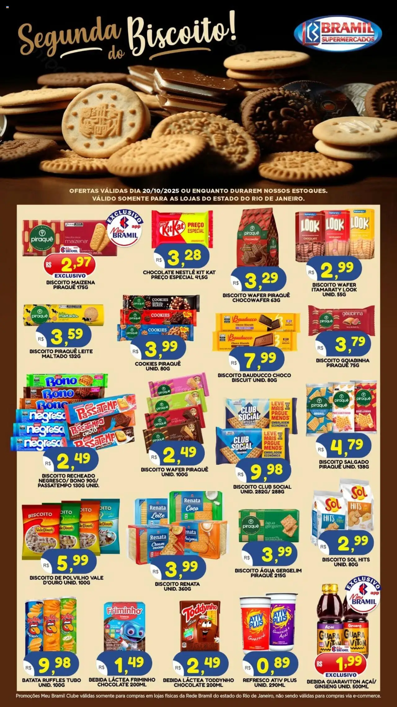 Bramil Supermercados Folheto - válido de 20.10.2025 | Página: 1 | Produtos: Guaraná, Leite, Chocolate, Kit Kat