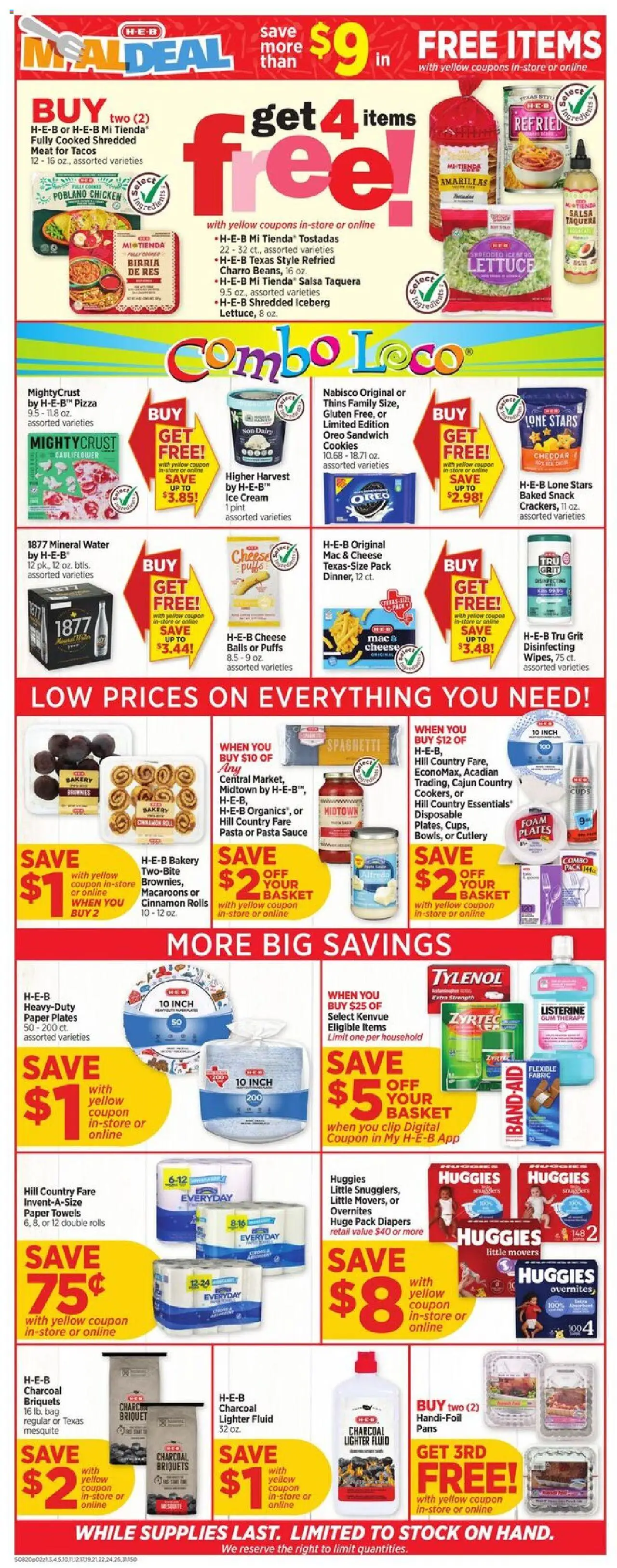 H-E-B Weekly Ad - valid from 20.08.2025 | Page: 2 | Products: Cookies, Water, Sauce, Cauliflower