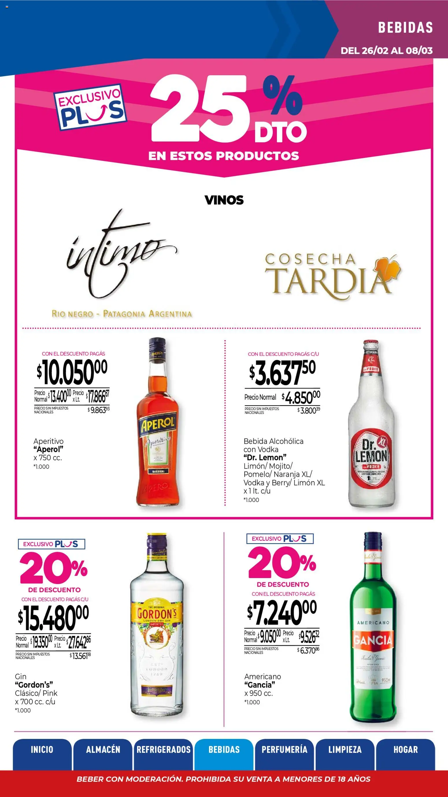 La Anonima catálogo │ válido desde el 26.02.2026 | Página: 27 | Productos: Vodka, Gin, Limón