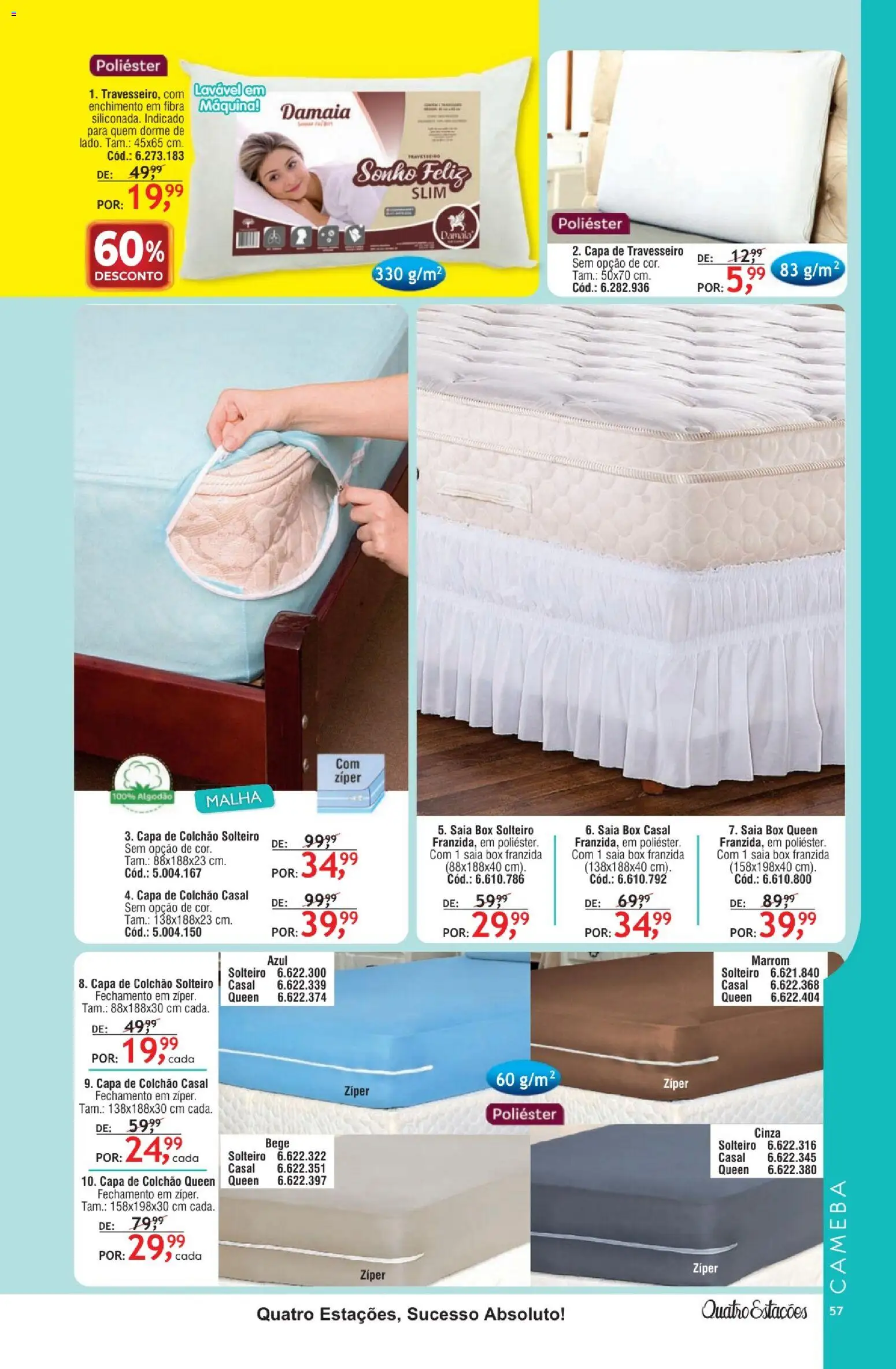 Quatro Estações Folheto - válido de 01.02.2026 | Página: 53 | Produtos: Colchão, Saia, Algodão, Capa de travesseiro