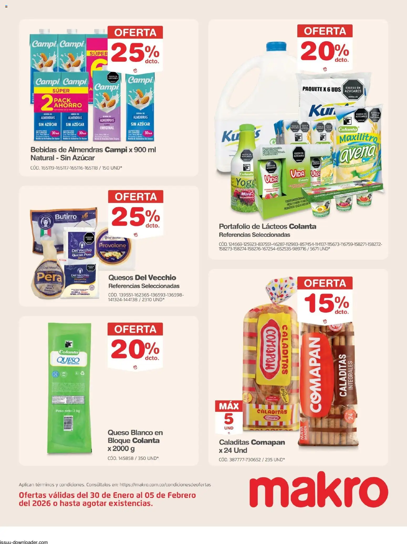Makro revista - valida desde el 30.01.2026 | Página: 5 | Productos: Almendras, Azucar, Peso, Mascarilla