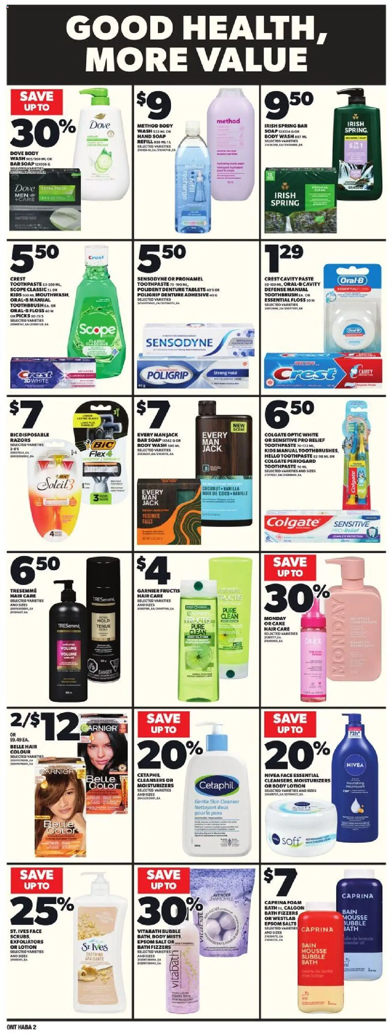 Loblaws flyer valid from 28.08.2025 | Page: 14 | Products: Body lotion, Body wash, Bubble bath, Bath