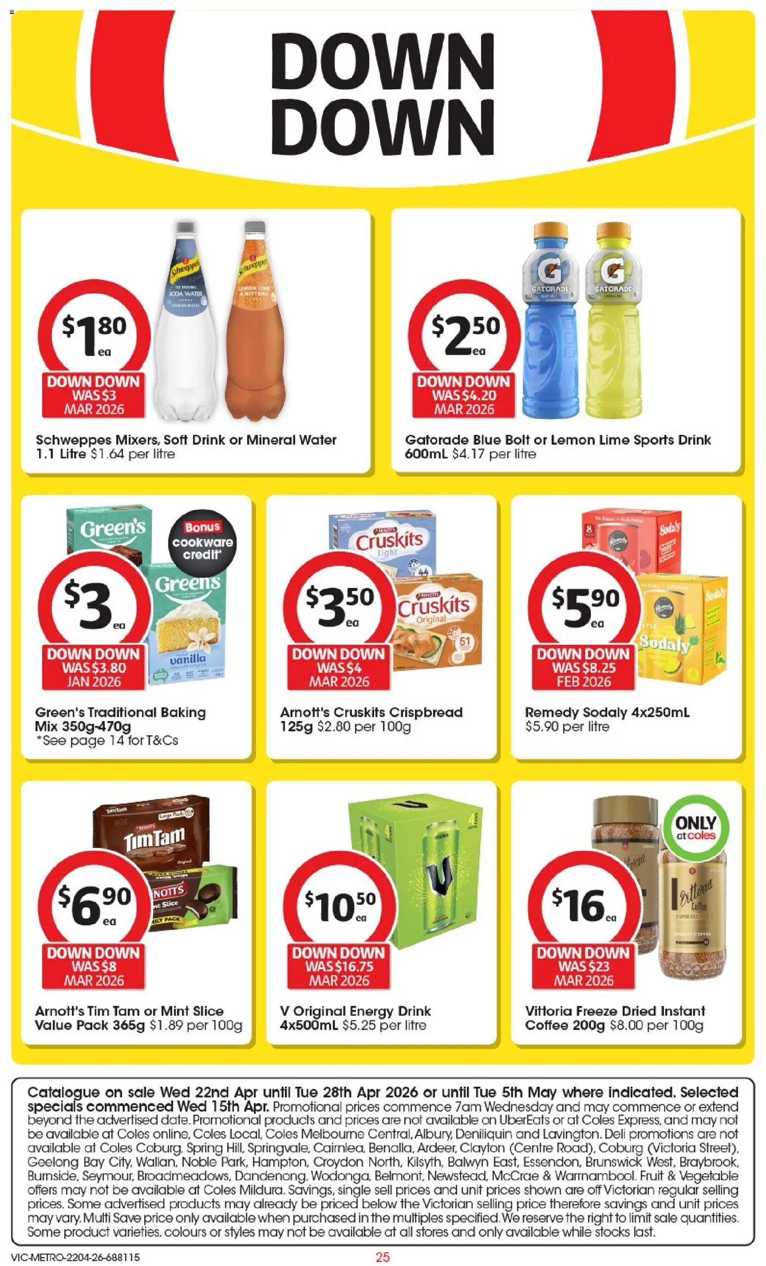 Coles catalogue - valid from 22.04.2026 | Page: 25 | Products: Cookware, Water, Greens, Lime