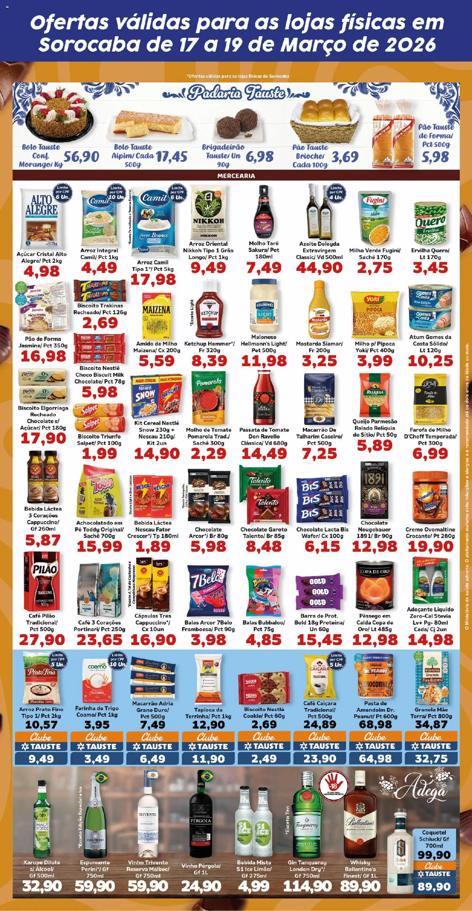 Tauste Folheto - válido de 17.03.2026 | Página: 3 | Produtos: Pó, Pão de forma, Açúcar, Maionese