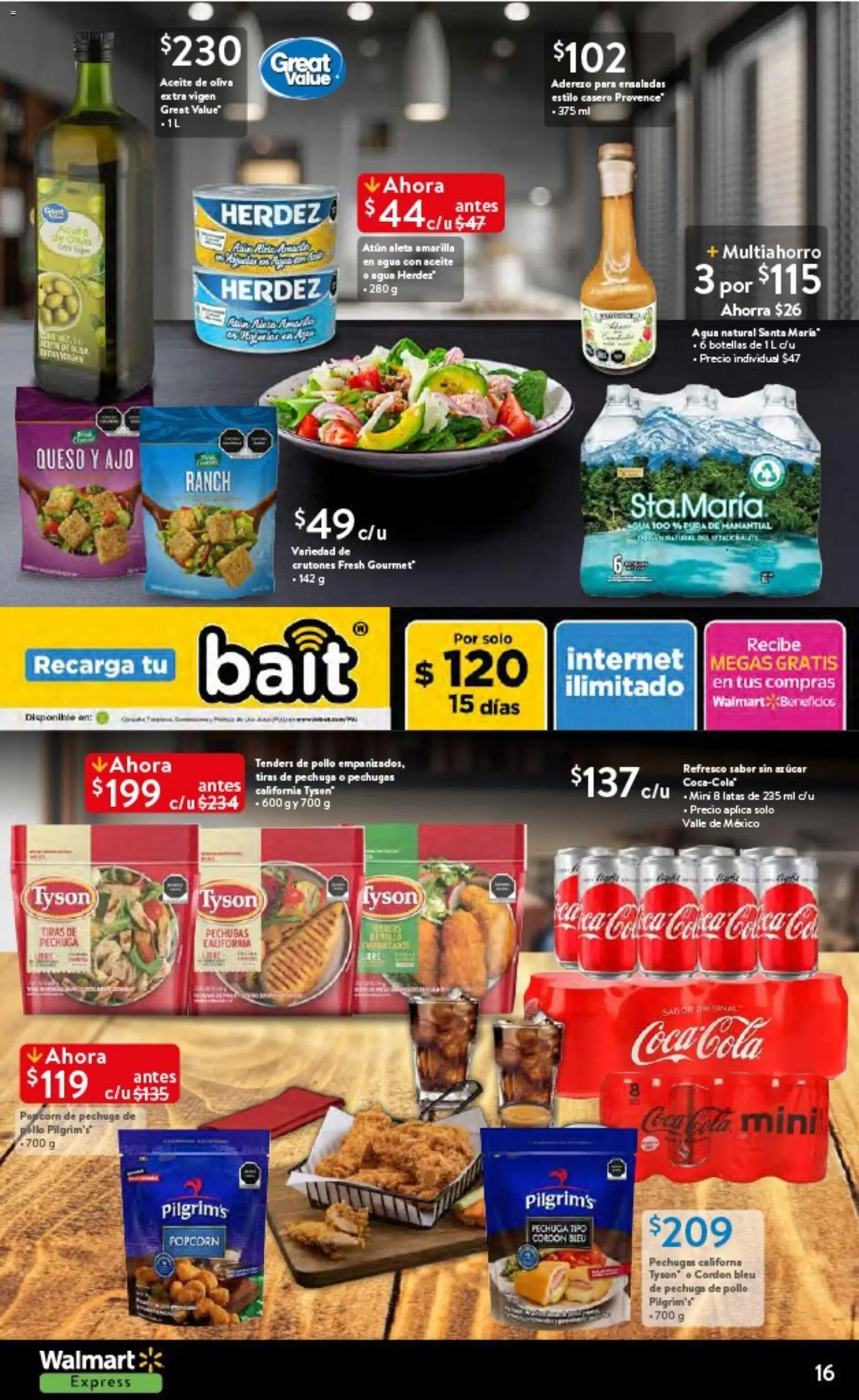 Nuevas ofertas de Walmart Express válidas en toda la República Mexicana desde el 14.10.2025. ¡Encuentra las mejores ofertas en Walmart Express folleto Halloween! | Página: 16 | Productos: Pollo, Aderezo, Aceite de oliva, Col