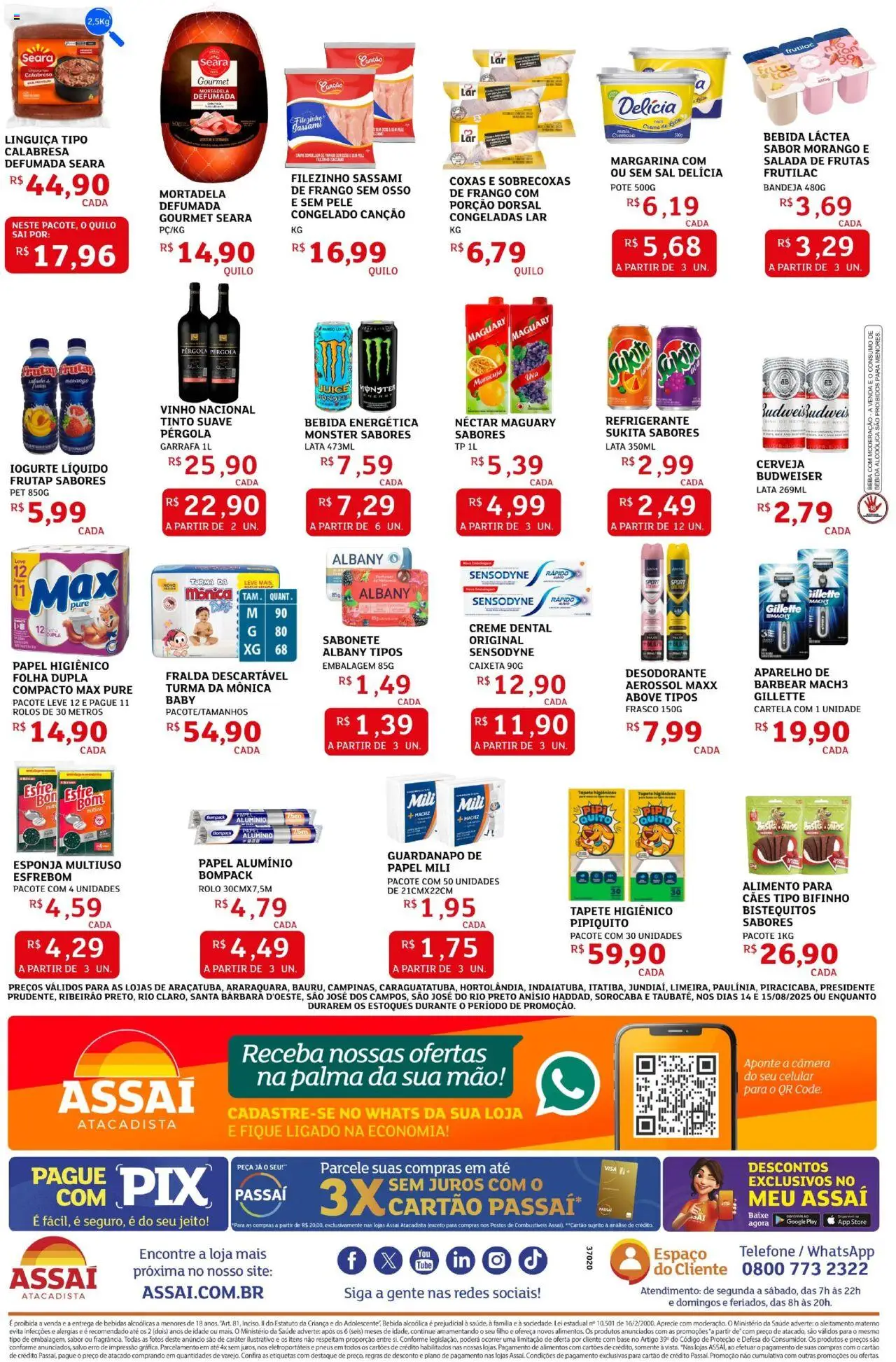 Assaí Atacadista Folheto - válido de 14.08.2025 | Página: 2 | Produtos: Maracujá, Linguiça, Tapete higiênico, Papel higiênico