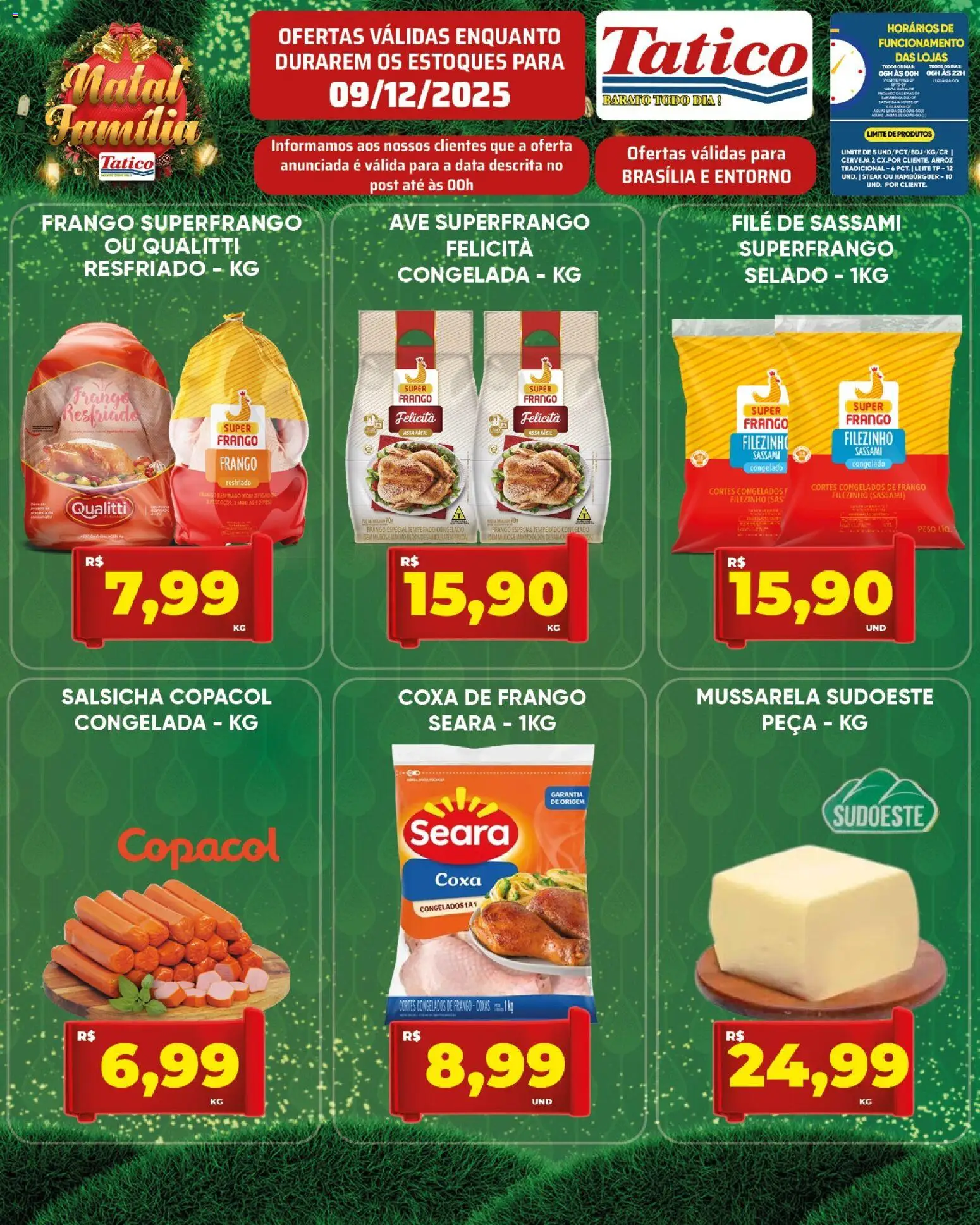 Tatico Folheto - válido de 09.12.2025 | Página: 8 | Produtos: Salsicha, Coxa de frango, Cerveja, Arroz