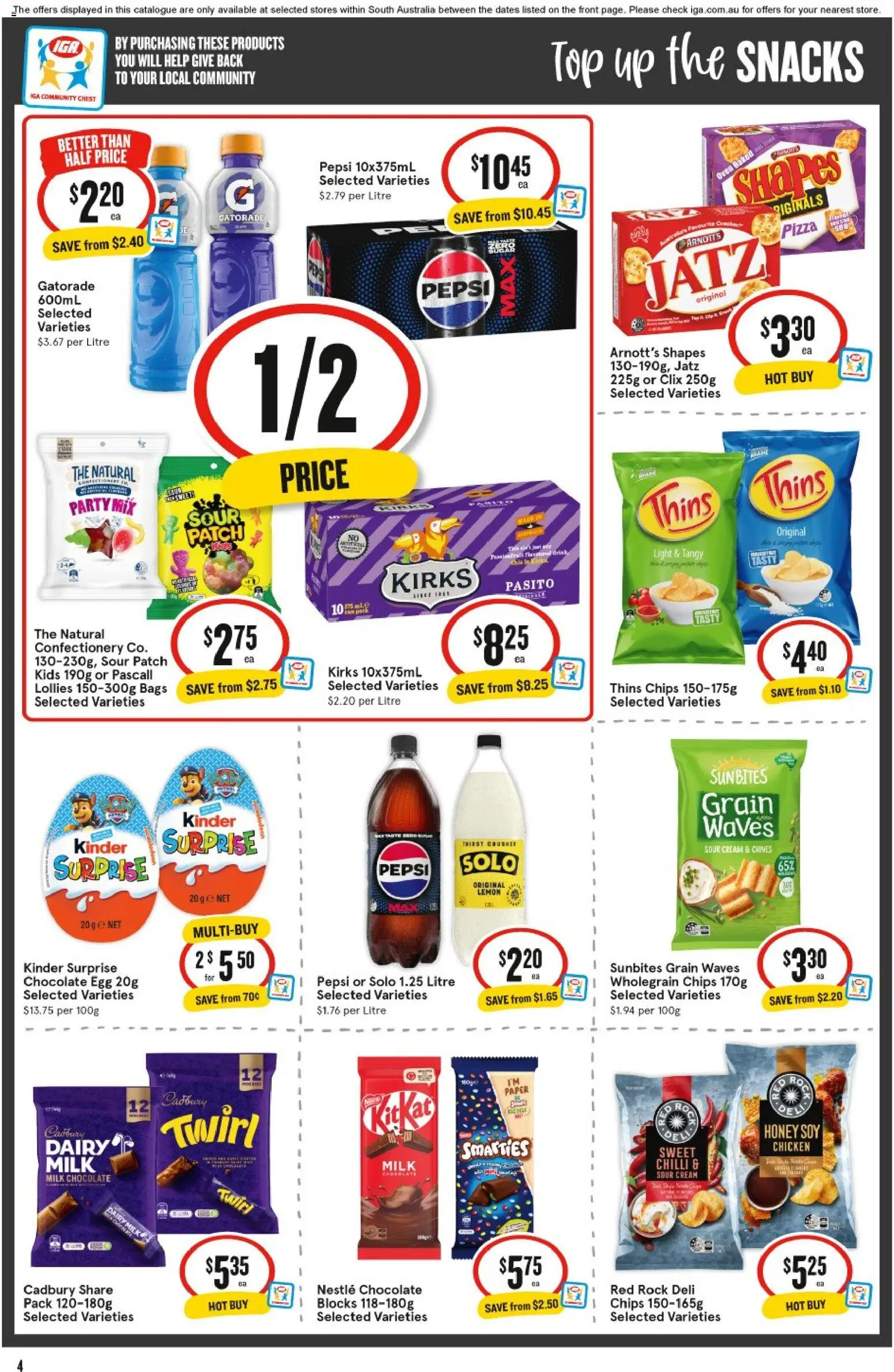 IGA catalogue - valid from 21.01.2026 | Page: 4 | Products: Light, Milk, Chocolate, Honey