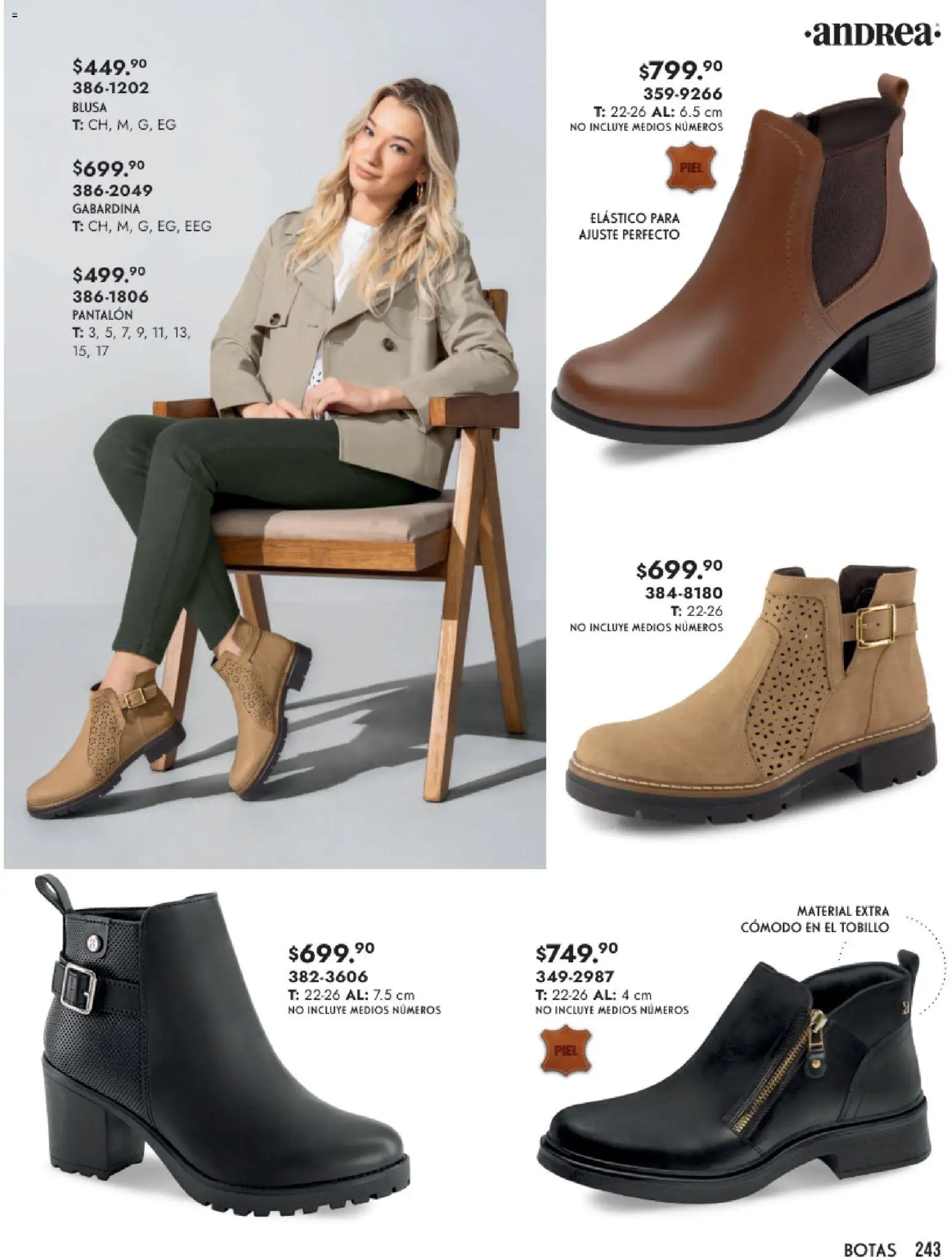 Nuevas ofertas de Andrea válidas en toda la República Mexicana desde el 25.01.2026. ¡Encuentra las mejores ofertas en Andrea catálogo Calzado Dama! | Página: 243 | Productos: Blusa, Botas