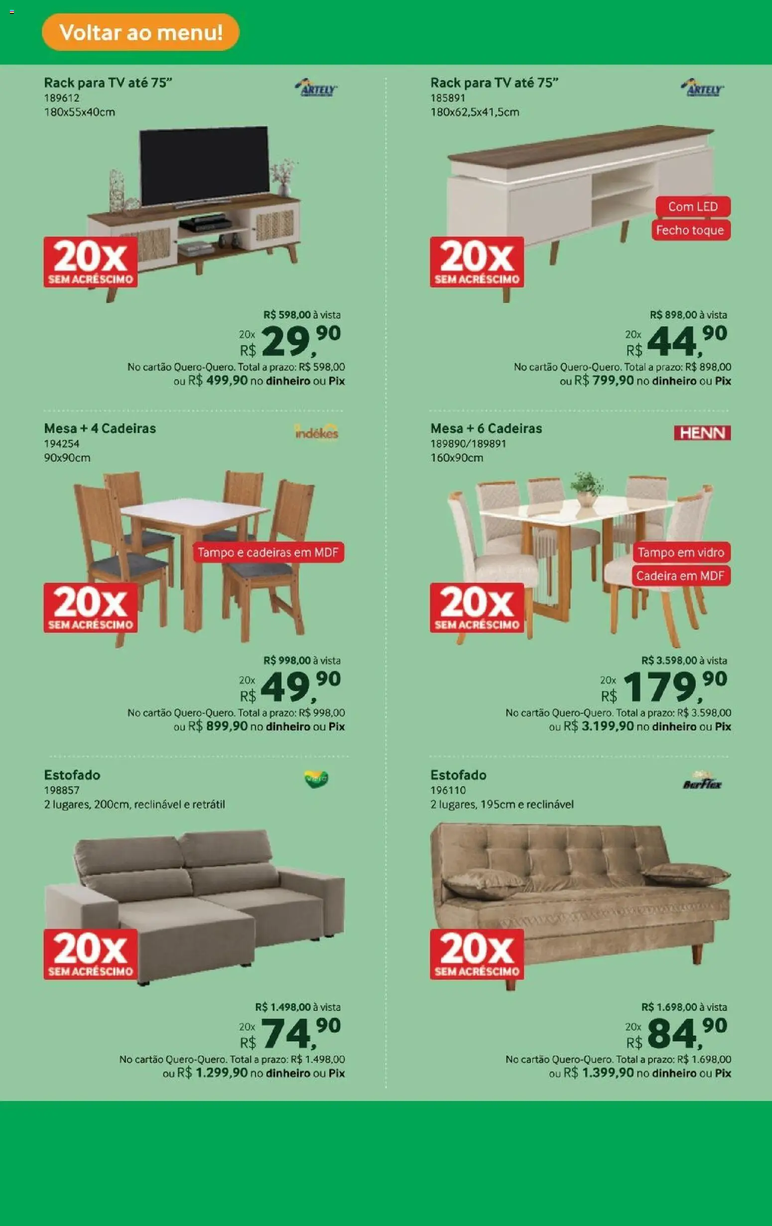 Lojas Quero-Quero Folheto - válido de 19.01.2026 | Página: 23 | Produtos: Mesa, Cadeira, Tv, Rack