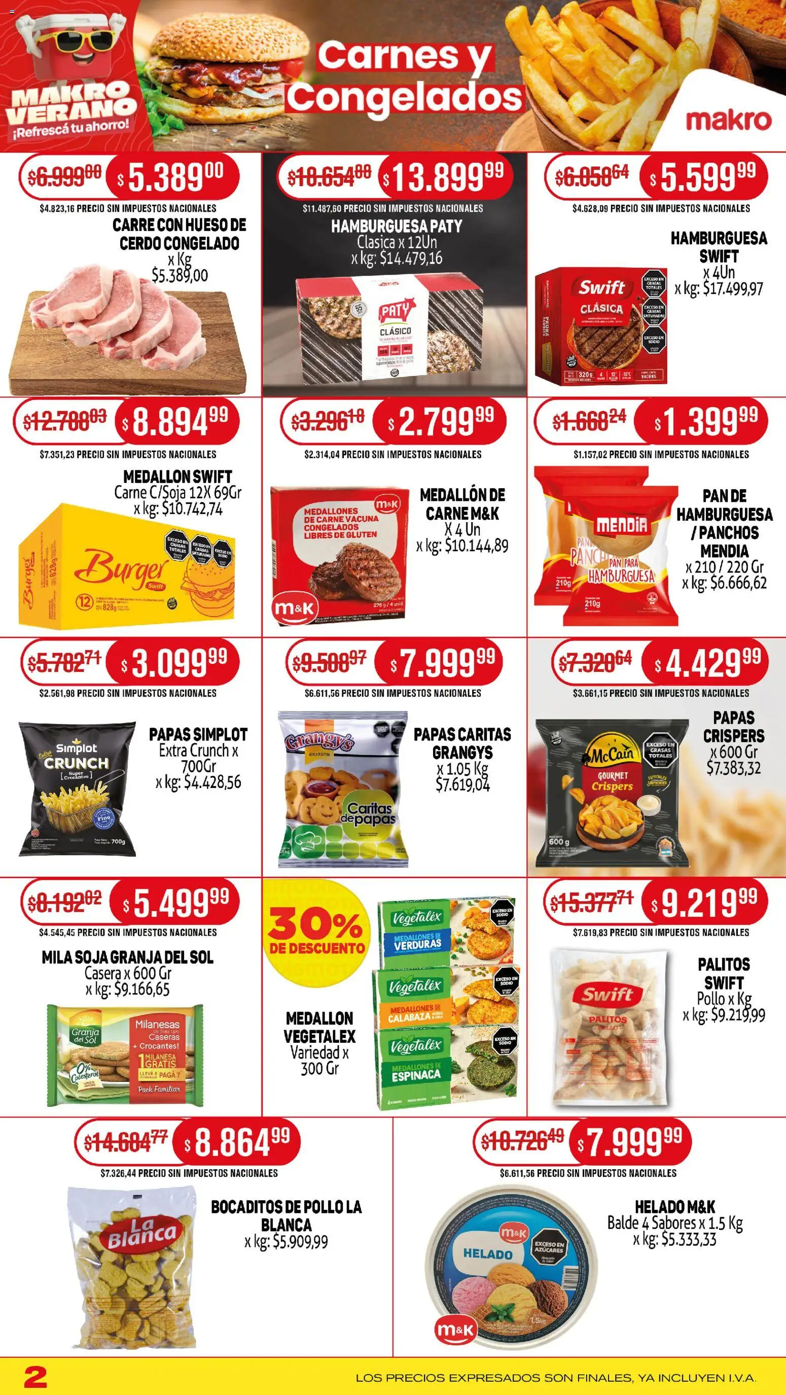 Makro ofertas │ válido desde el 01.02.2026 | Página: 2 | Productos: Helado, Pan, Cerdo, Espinaca