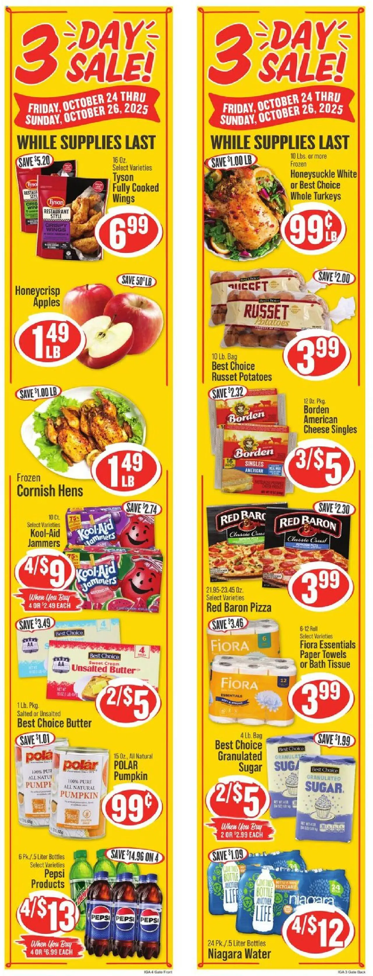 IGA Weekly Ad - valid from 22.10.2025 | Page: 2 | Products: Butter, Pizza, Apples, Cream