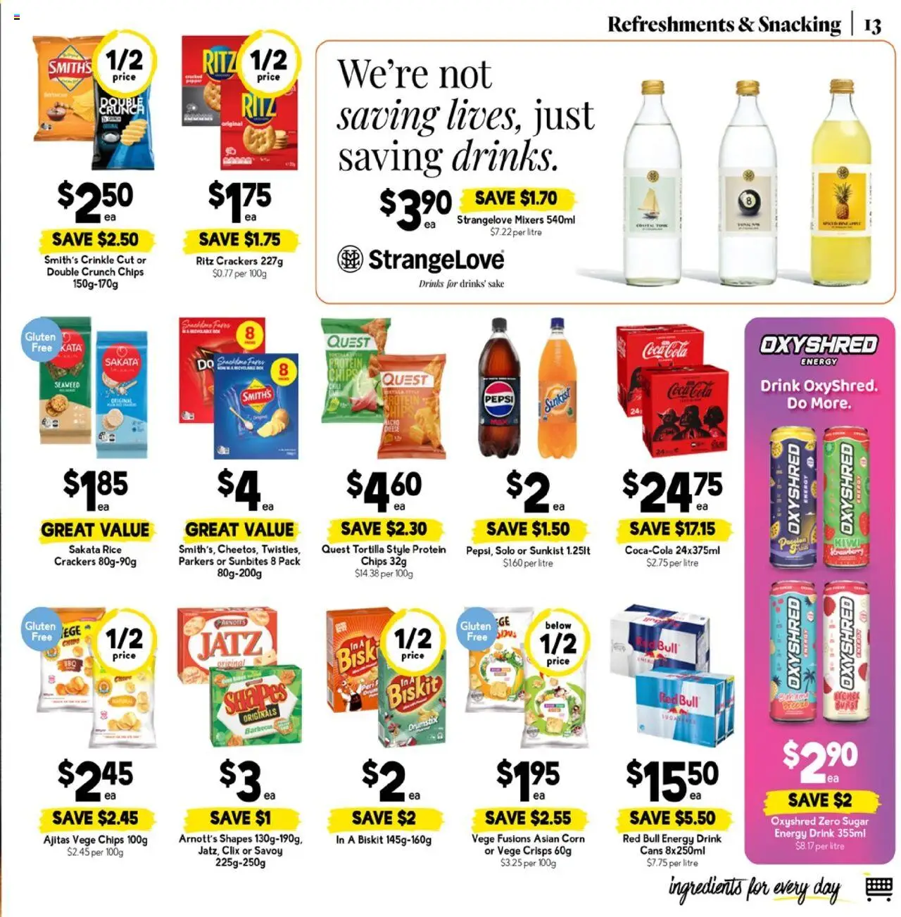 Drakes catalogue - valid from 17.09.2025 | Page: 13 | Products: Energy drink, Pepsi, Chips, Sugar