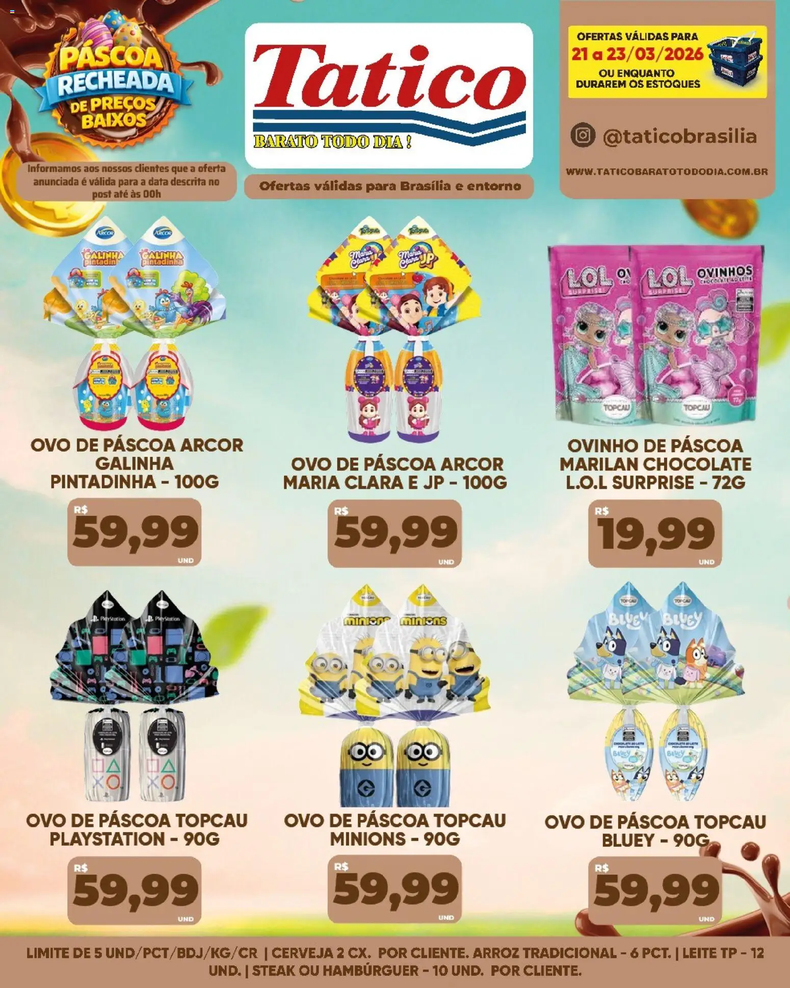 Tatico Folheto - válido de 24.03.2026 | Página: 23 | Produtos: Ovo de páscoa, Leite, Cerveja, Arroz