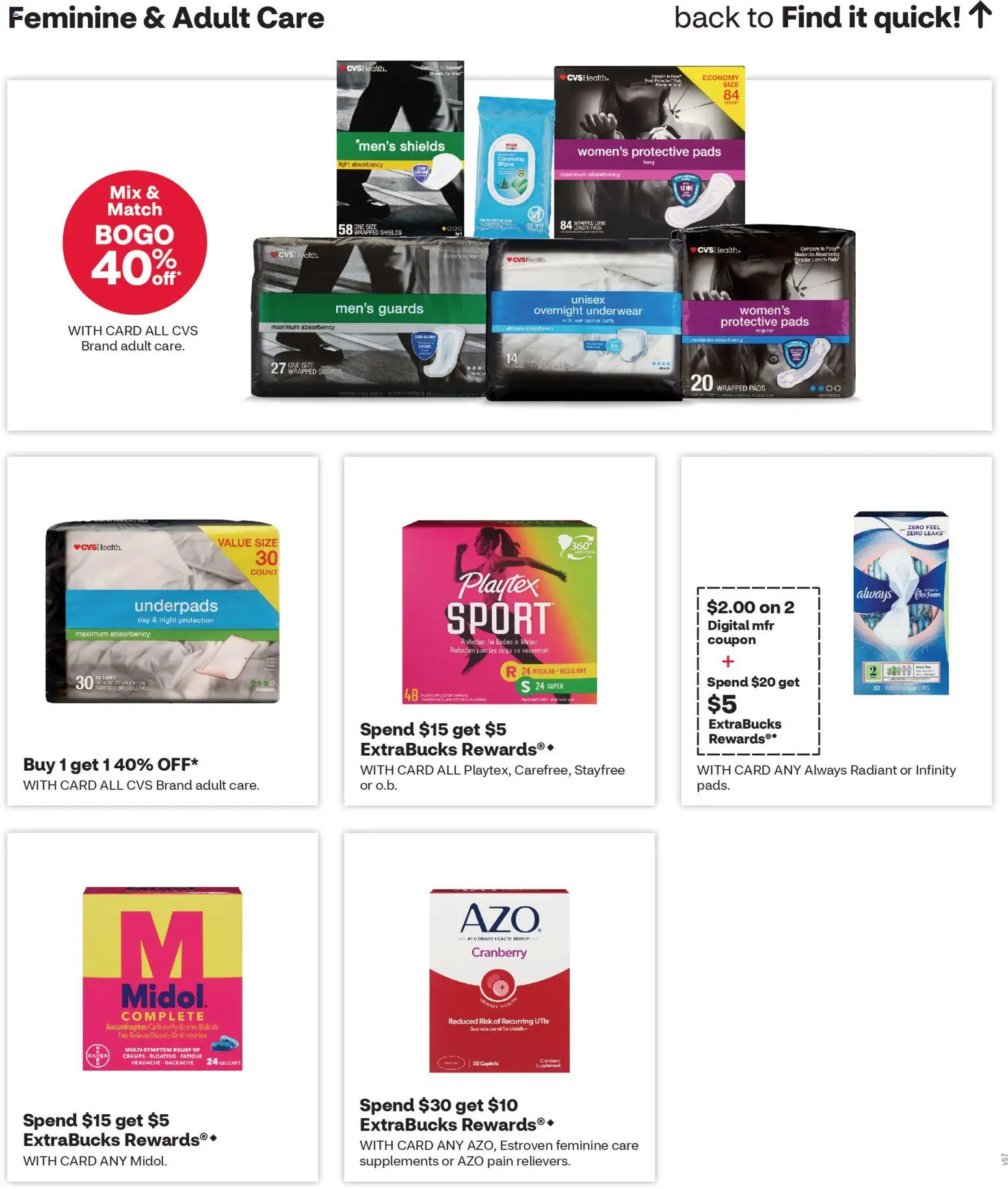 CVS Pharmacy Weekly Ad - WA - valid from 22.03.2026 | Page: 8 | Products: Pads, Underwear