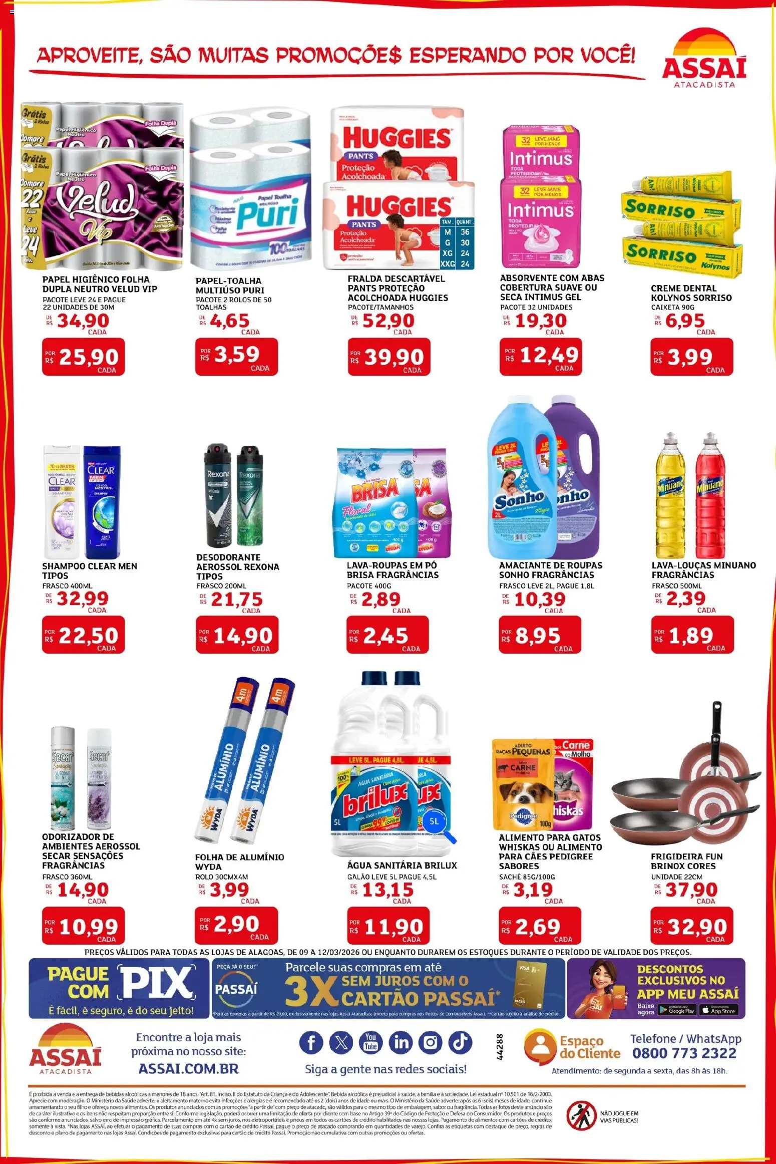 Assaí Atacadista Folheto - válido de 09.03.2026 | Página: 4 | Produtos: Rexona, Bebida, Telefone, Amaciante