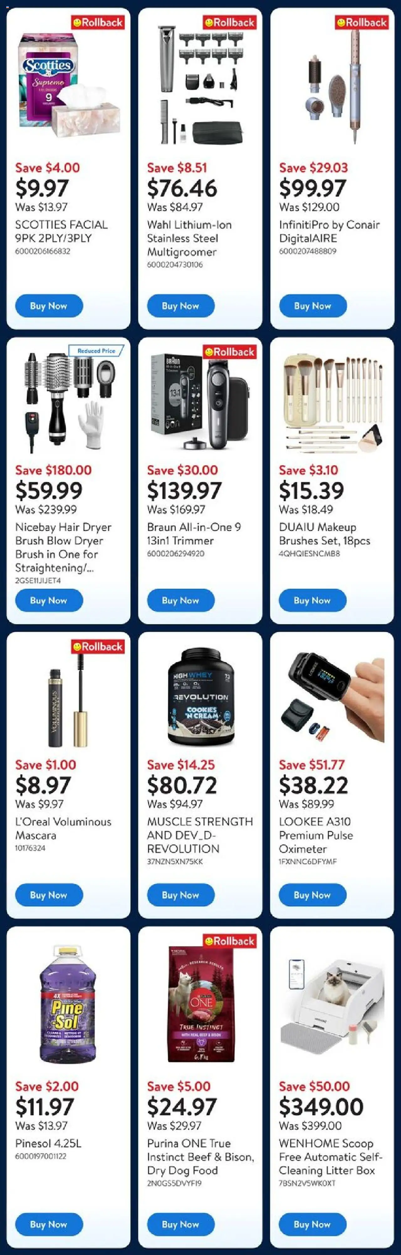 Walmart flyer valid from 02.10.2025 | Page: 9 | Products: Beef, Cookies, Dryer, Brush