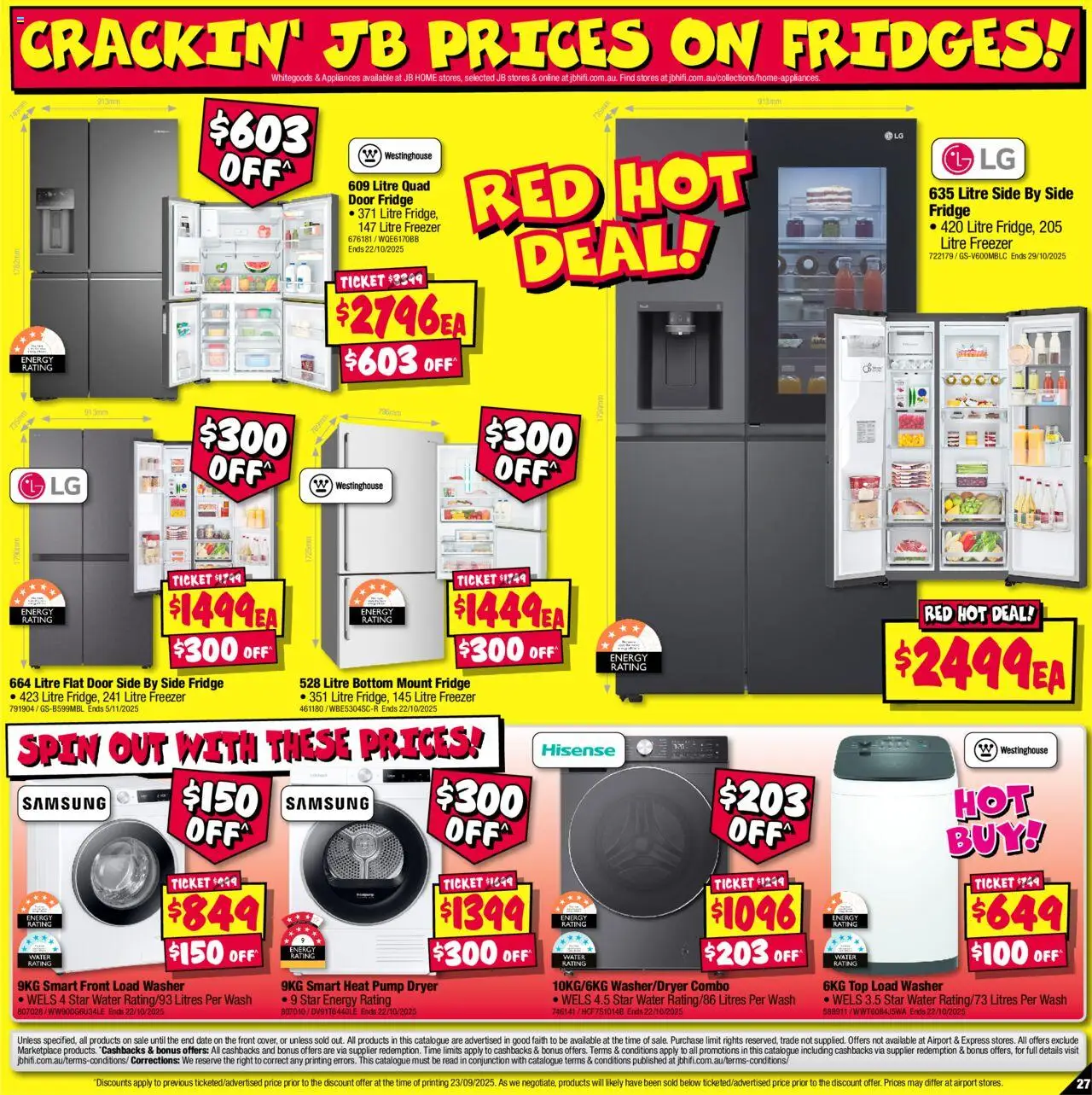 JB Hi-Fi catalogue - valid from 09.10.2025 | Page: 27 | Products: Door, Water, Date, Fridge