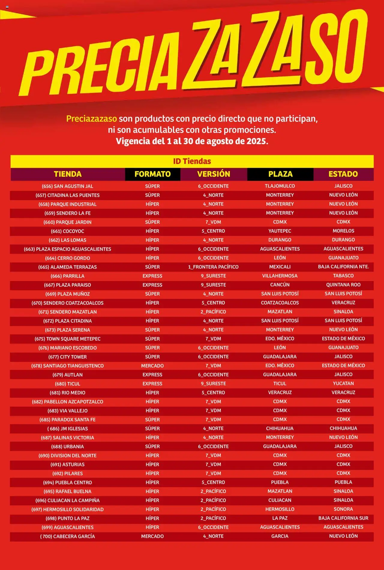 Nuevas ofertas de Soriana válidas en toda la República Mexicana desde el 01.08.2025. ¡Encuentra las mejores ofertas en Soriana - Catálogo Preciazazaso Mercado Nacional! | Página: 263 | Productos: Cabecera, Parrilla