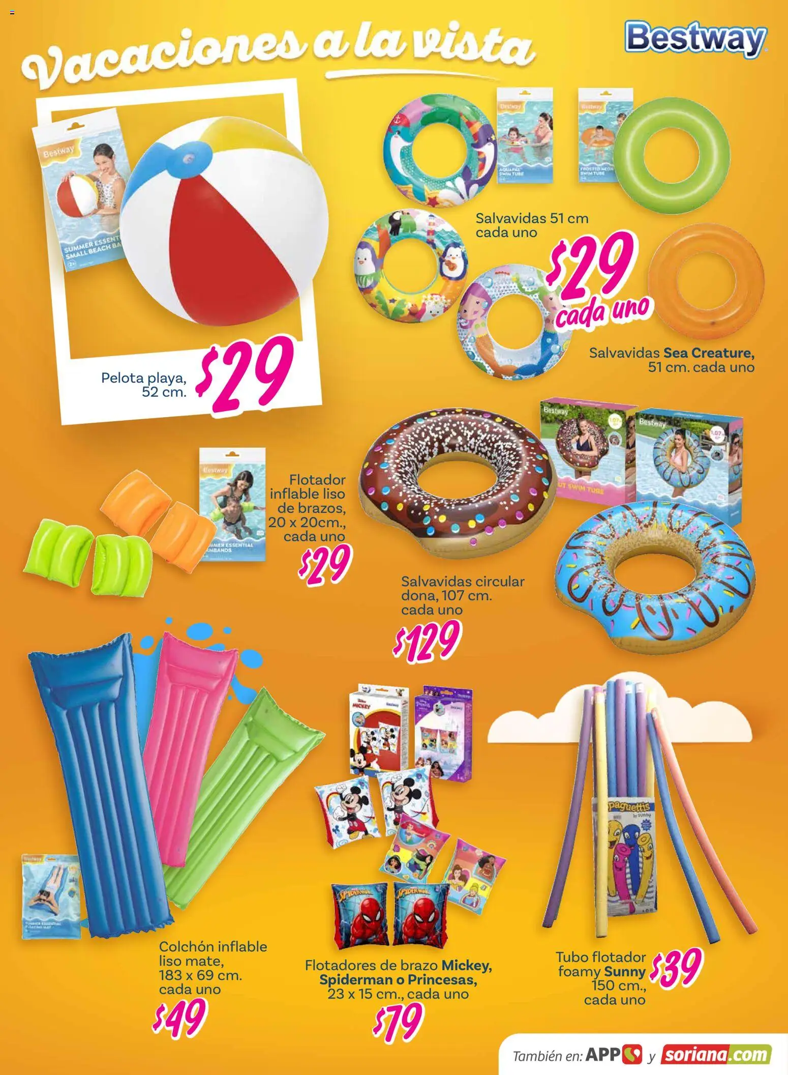 Nuevas ofertas de Soriana válidas en toda la República Mexicana desde el 26.02.2026. ¡Encuentra las mejores ofertas en Soriana folleto! | Página: 9 | Productos: Pelota, Colchón inflable, Colchón