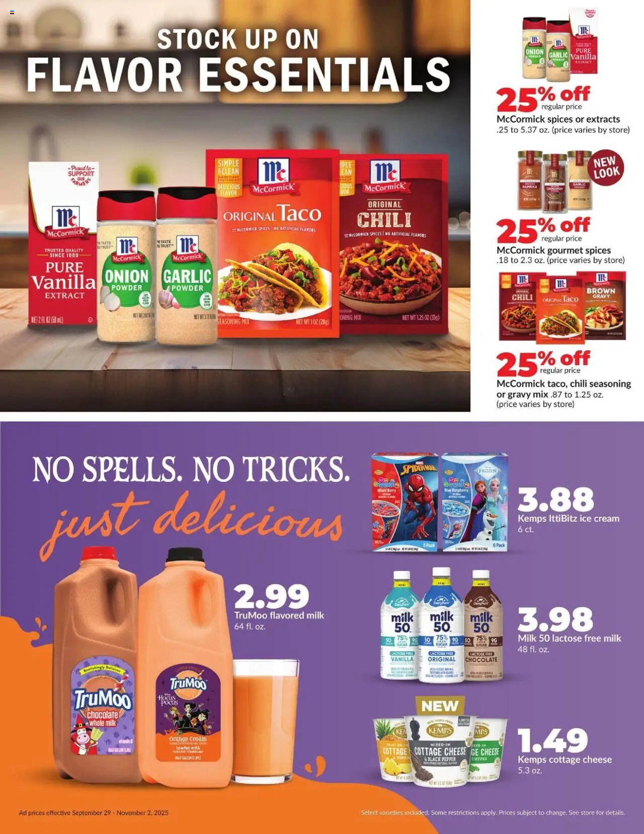 HyVee Monthly - valid from 29.09.2025 | Page: 4 | Products: Cottage cheese, Sugar, Pepper, Onion