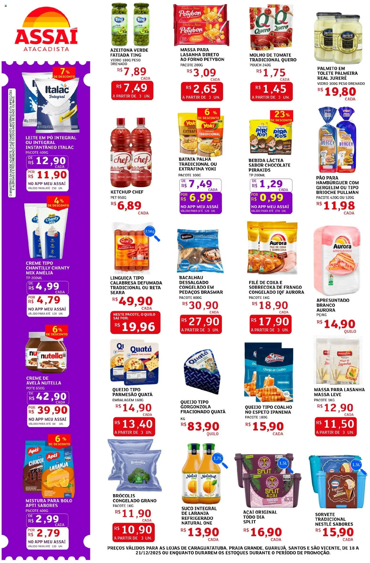 Assaí Atacadista Folheto - válido de 18.12.2025 | Página: 2 | Produtos: Pó, Palmito, Hambúrguer, Brócolis