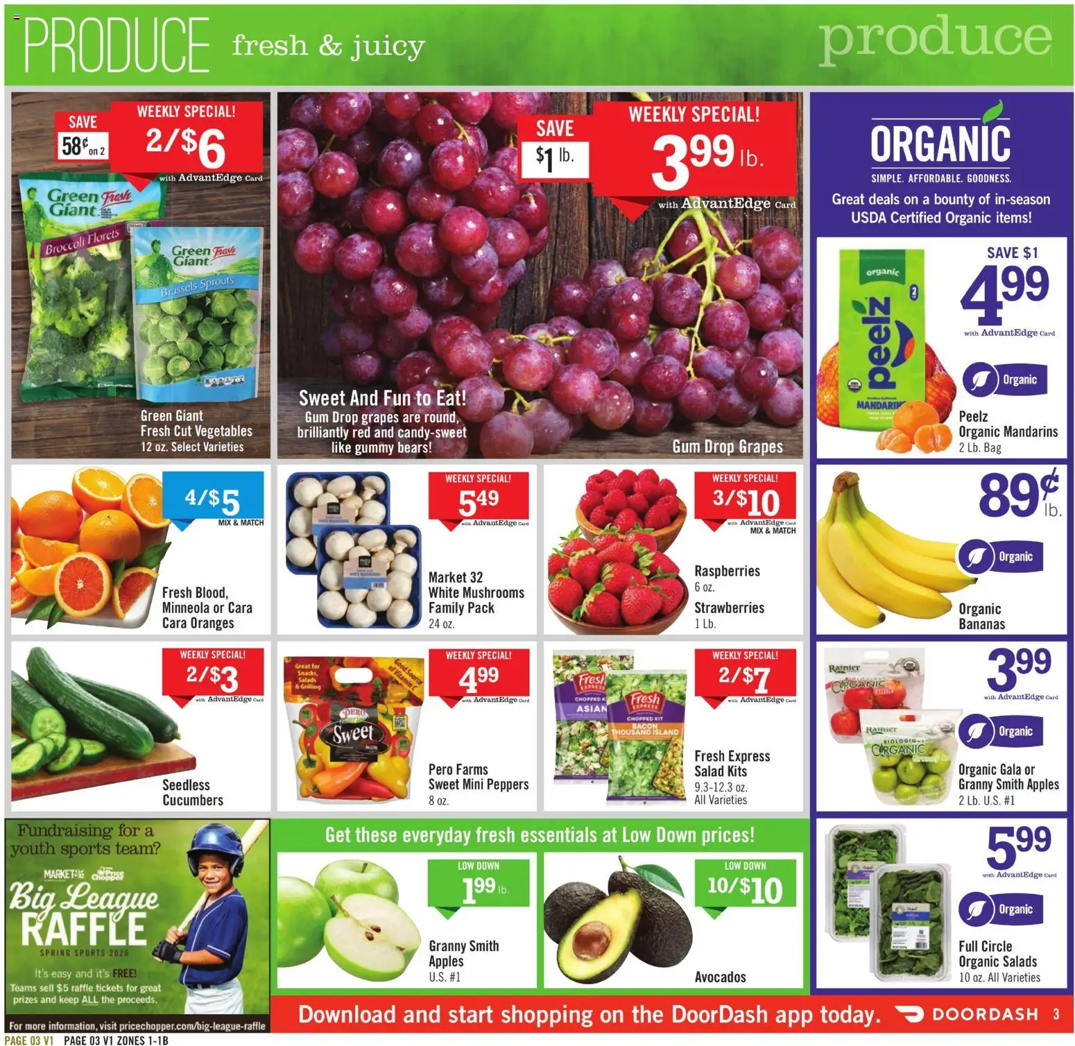 Price Chopper - Weekly Ad - valid from 01.03.2026 | Page: 3 | Products: Peppers, Strawberries, Salad, Grapes