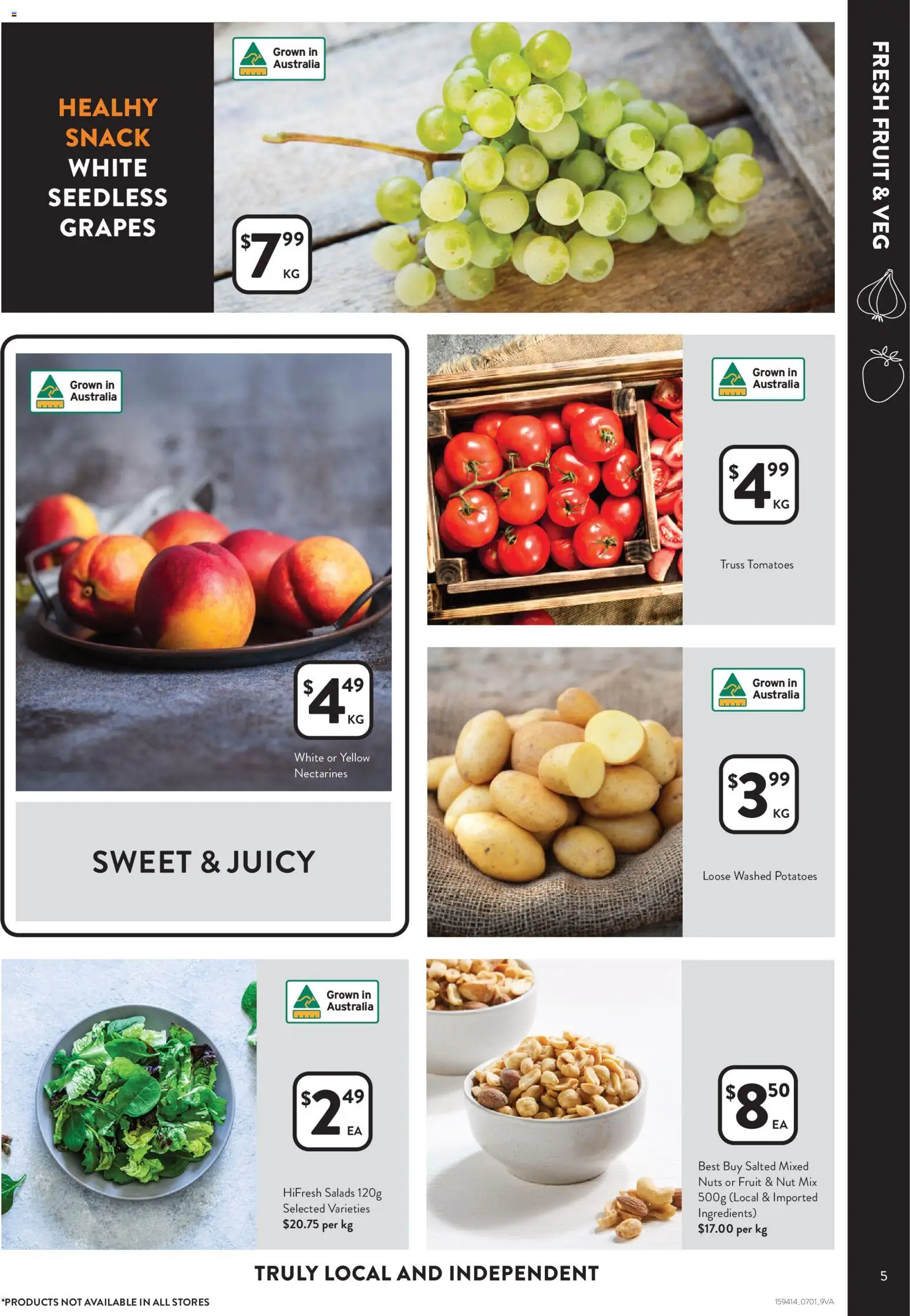 Foodworks catalogue - valid from 07.01.2026 | Page: 5 | Products: Tomatoes, Nuts, Potatoes, Grapes